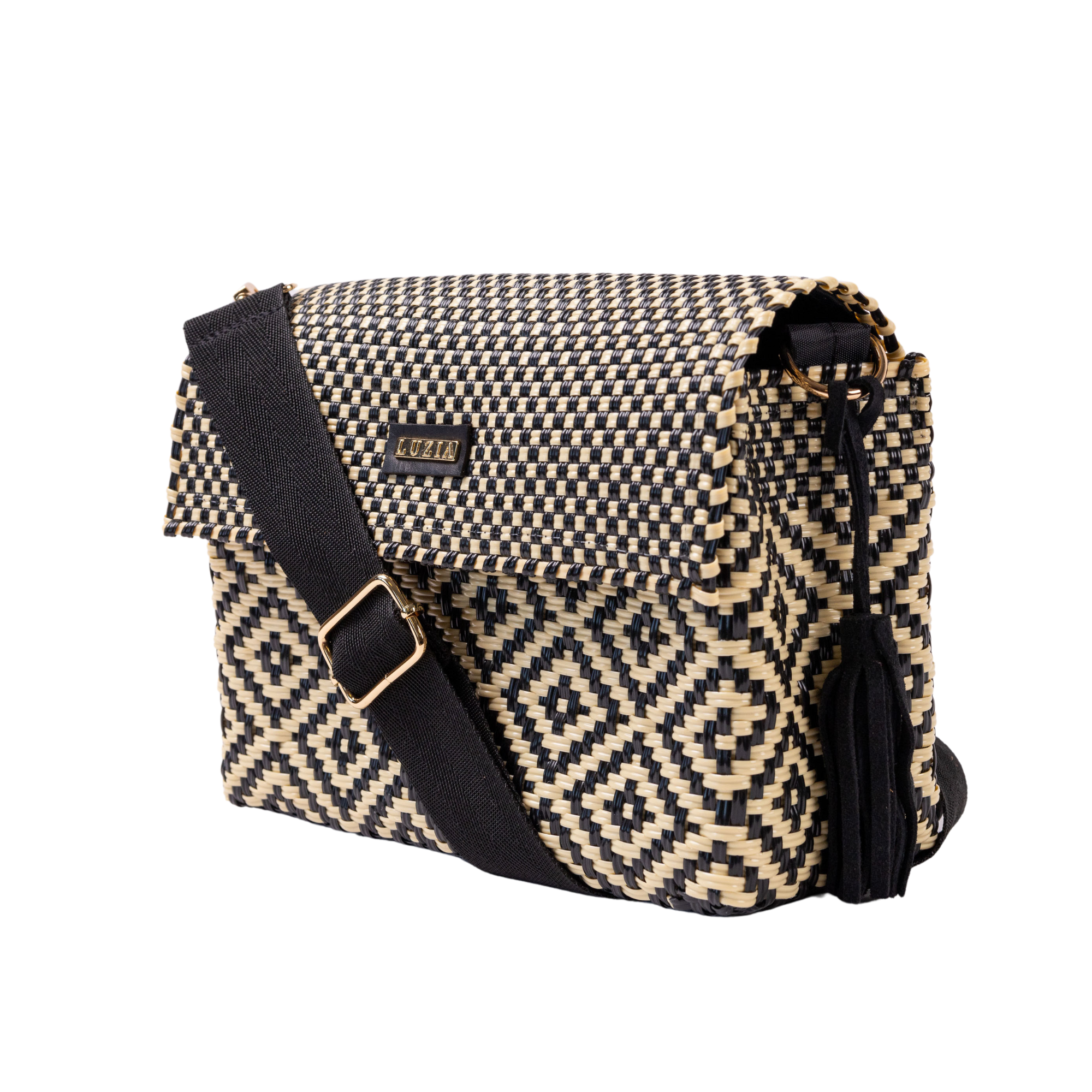 Crossbody Multi-Diamond Black Beige