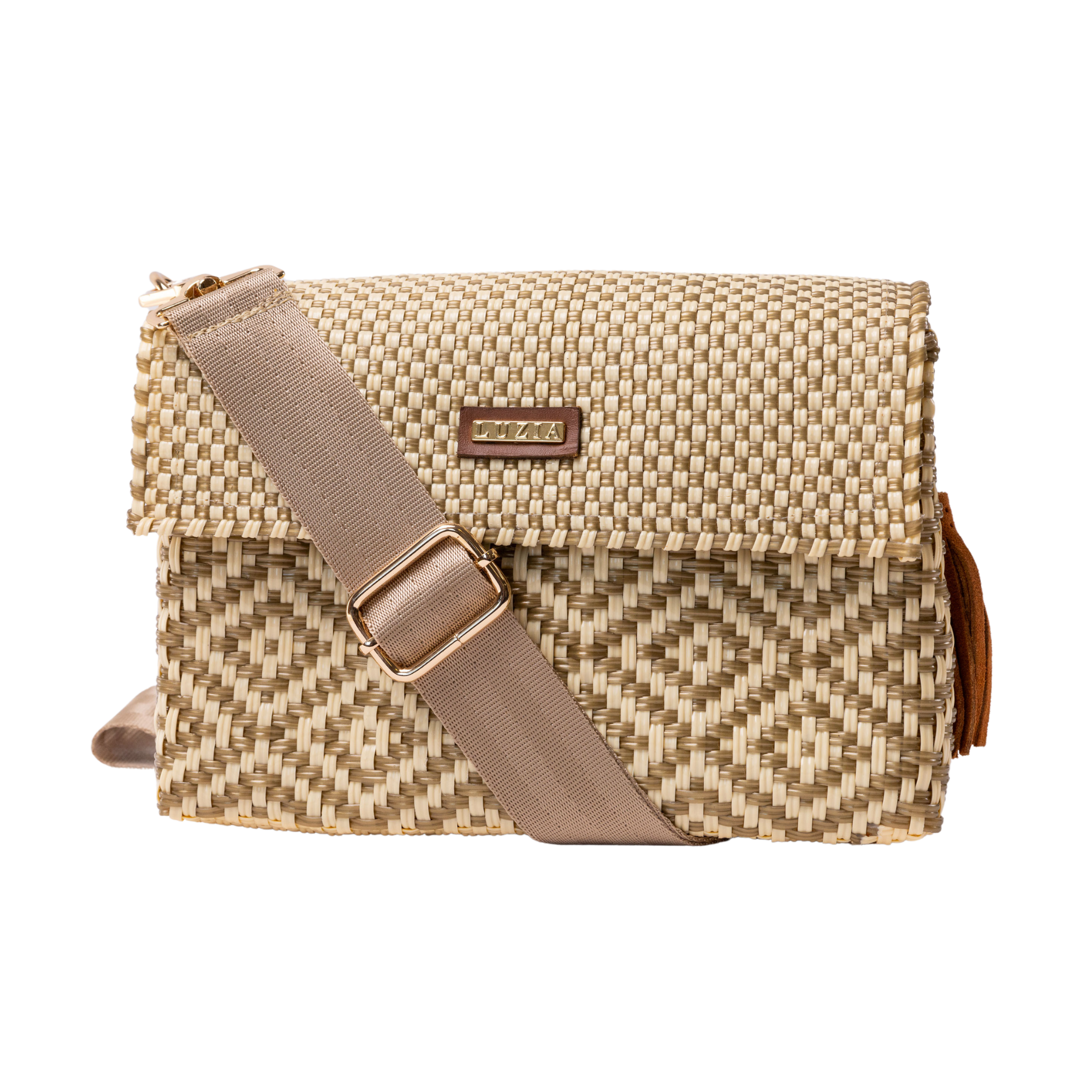 Crossbody Multi-Diamond Beige Gold