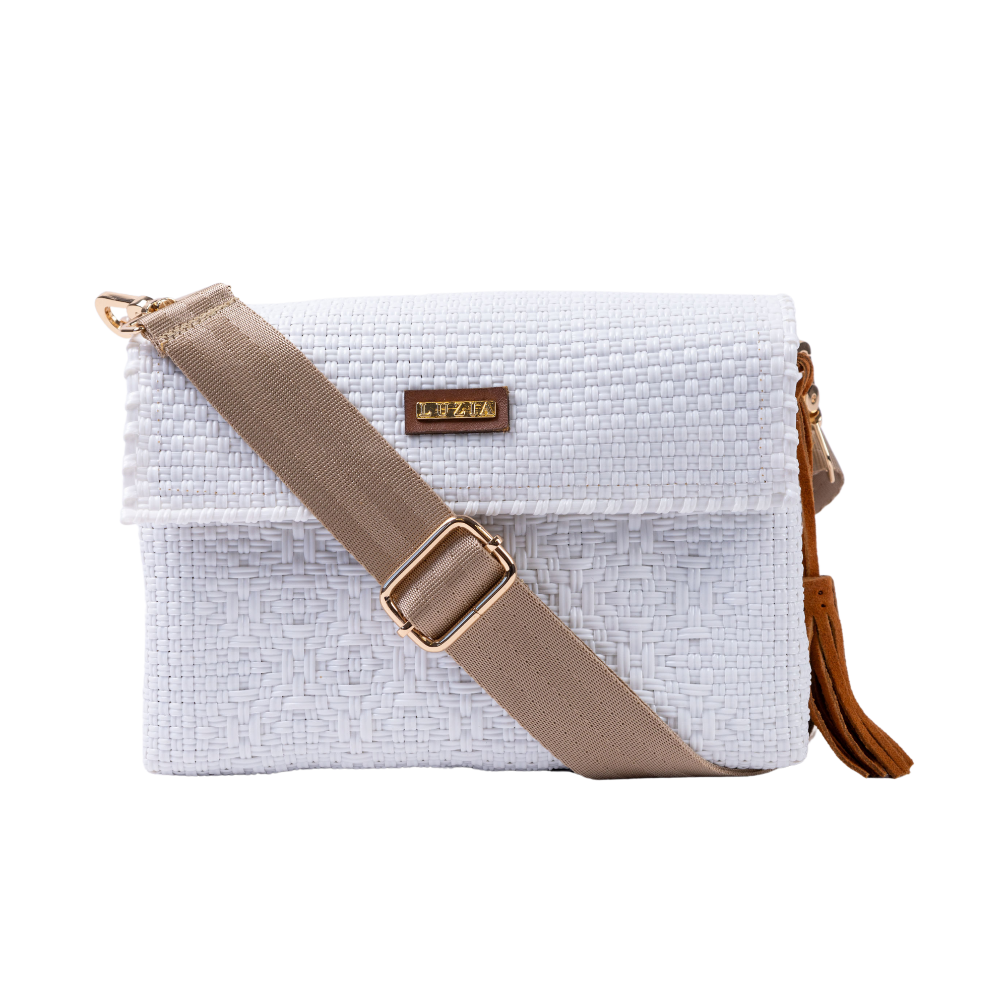 Crossbody Solid Multi-Diamond White