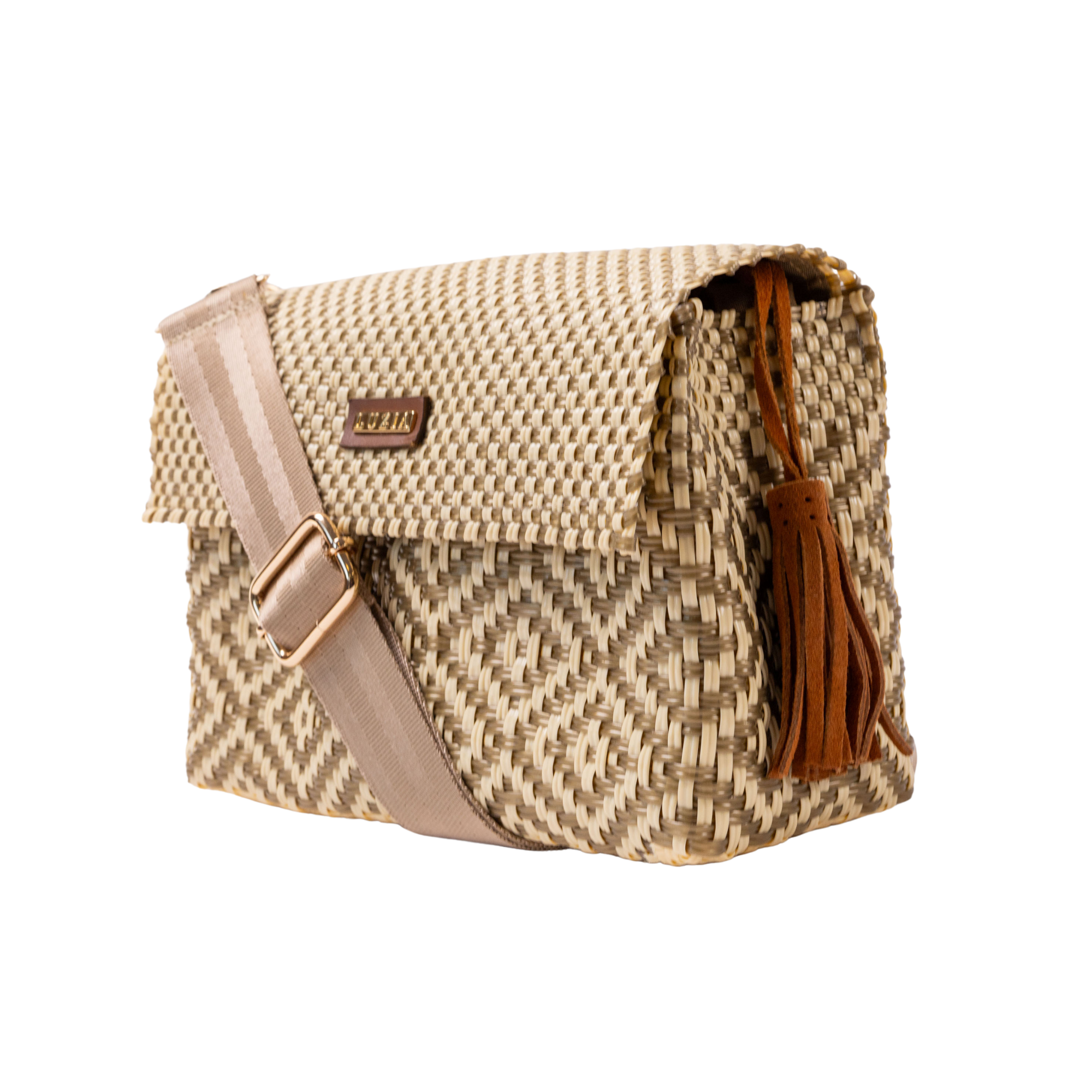 Crossbody Multi-Diamond Beige Gold