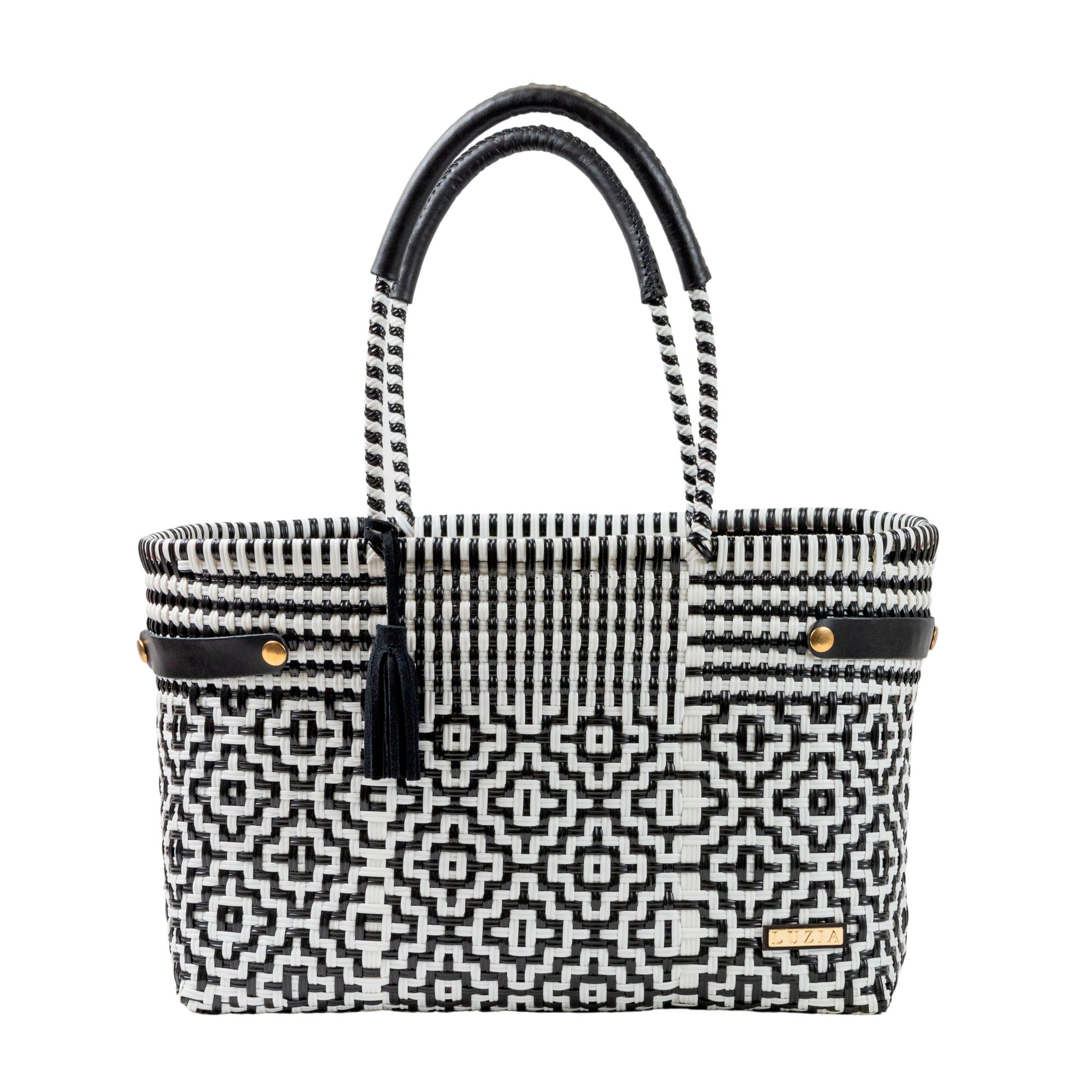 Open Basket Jumbo Cross Diamond Black White