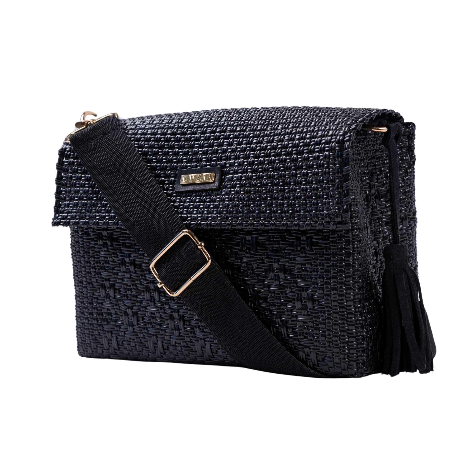 Crossbody Solid Multi-Diamond Black (Leather Black)