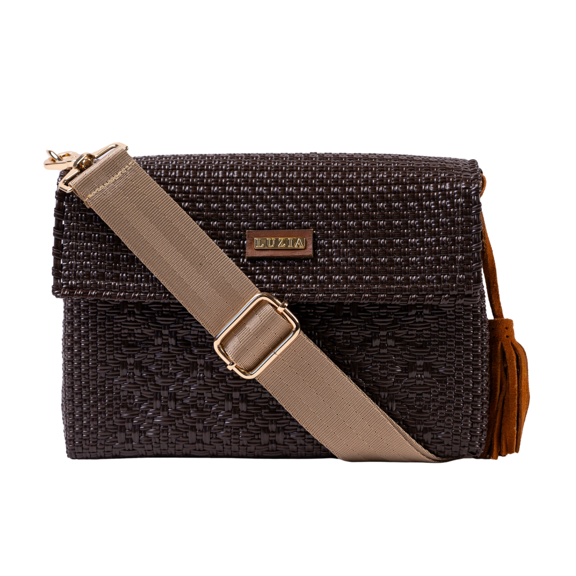 Crossbody Solid Multi-Diamond Brown