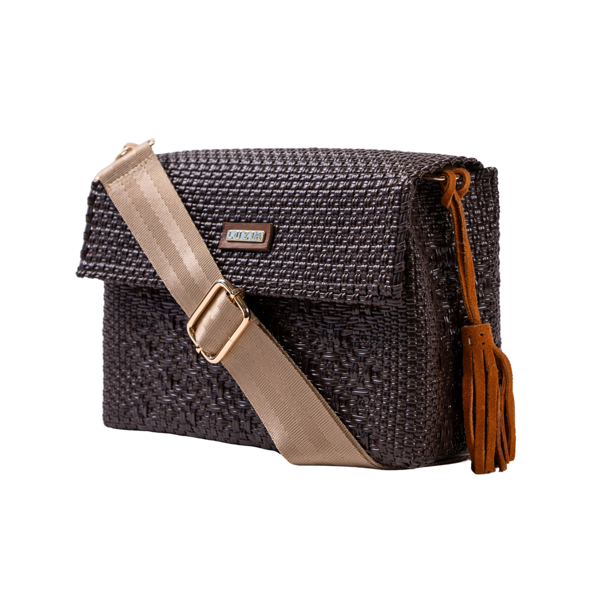 Crossbody Solid Multi-Diamond Brown