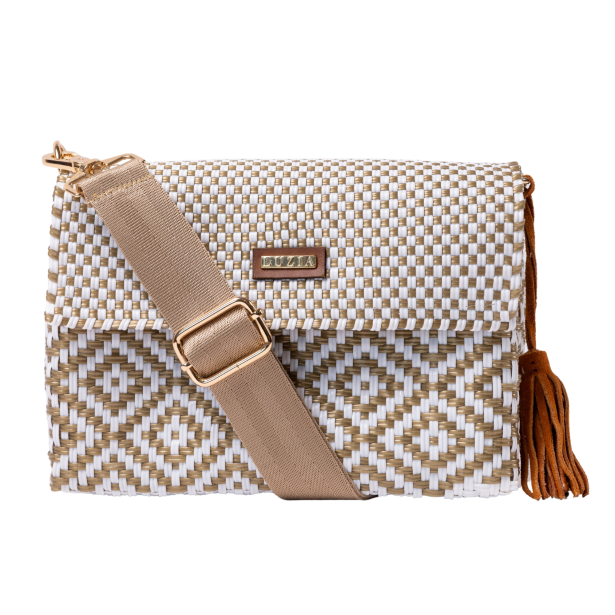 Crossbody Multi-Diamond White Gold sustainable woven crossbody bag made from recycled plastic