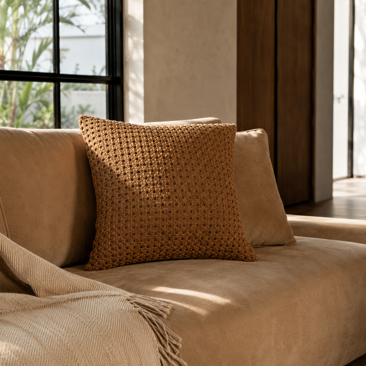 Rattan Leather Pillow – Vintage Leather