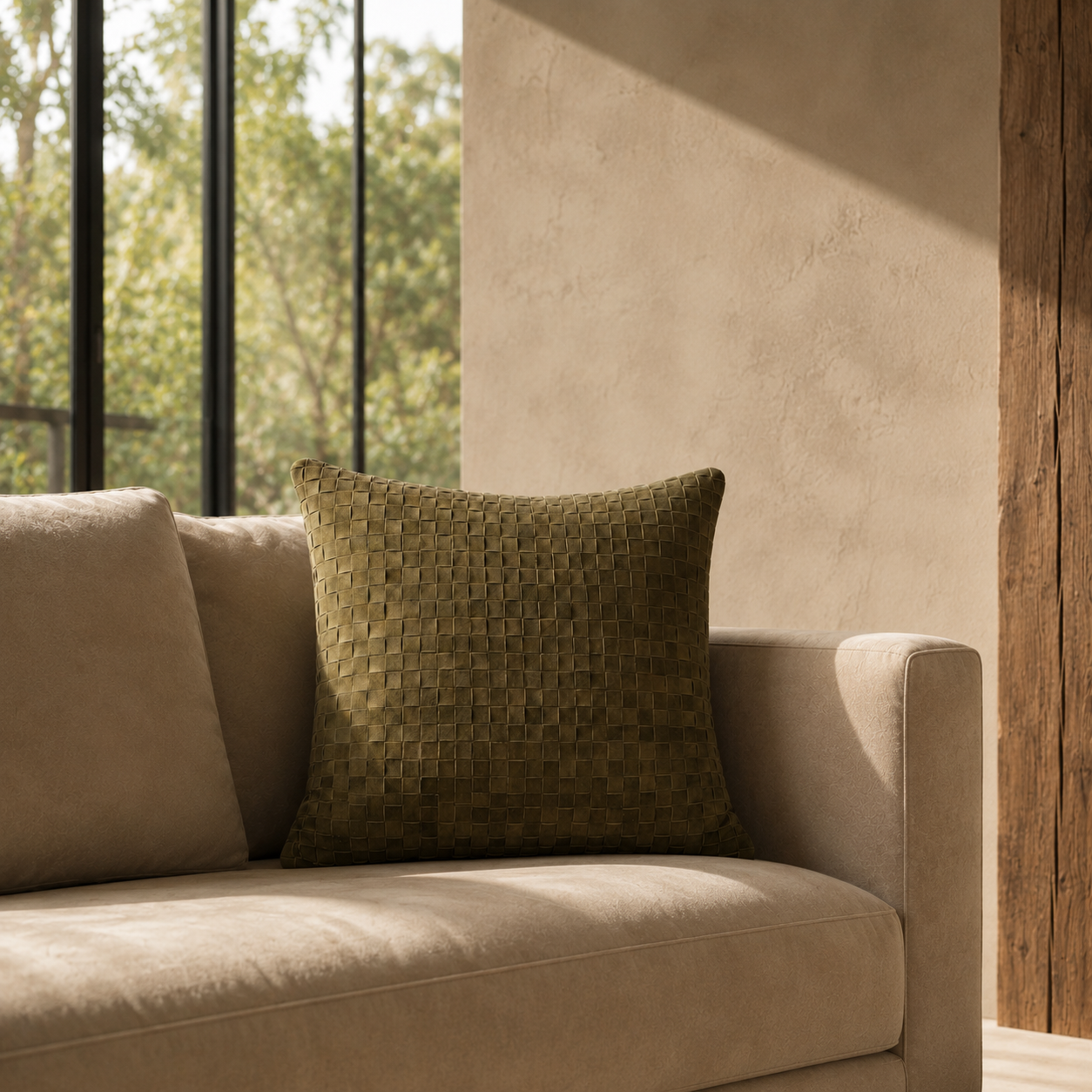 Square Suede Pillow– Forest