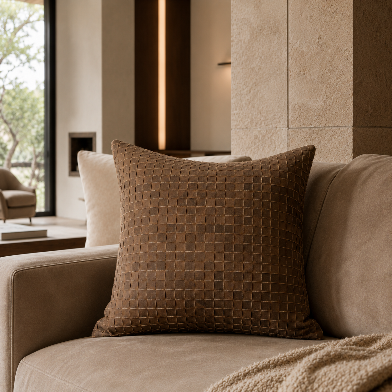 Square Leather Pillow – Vintage Leather