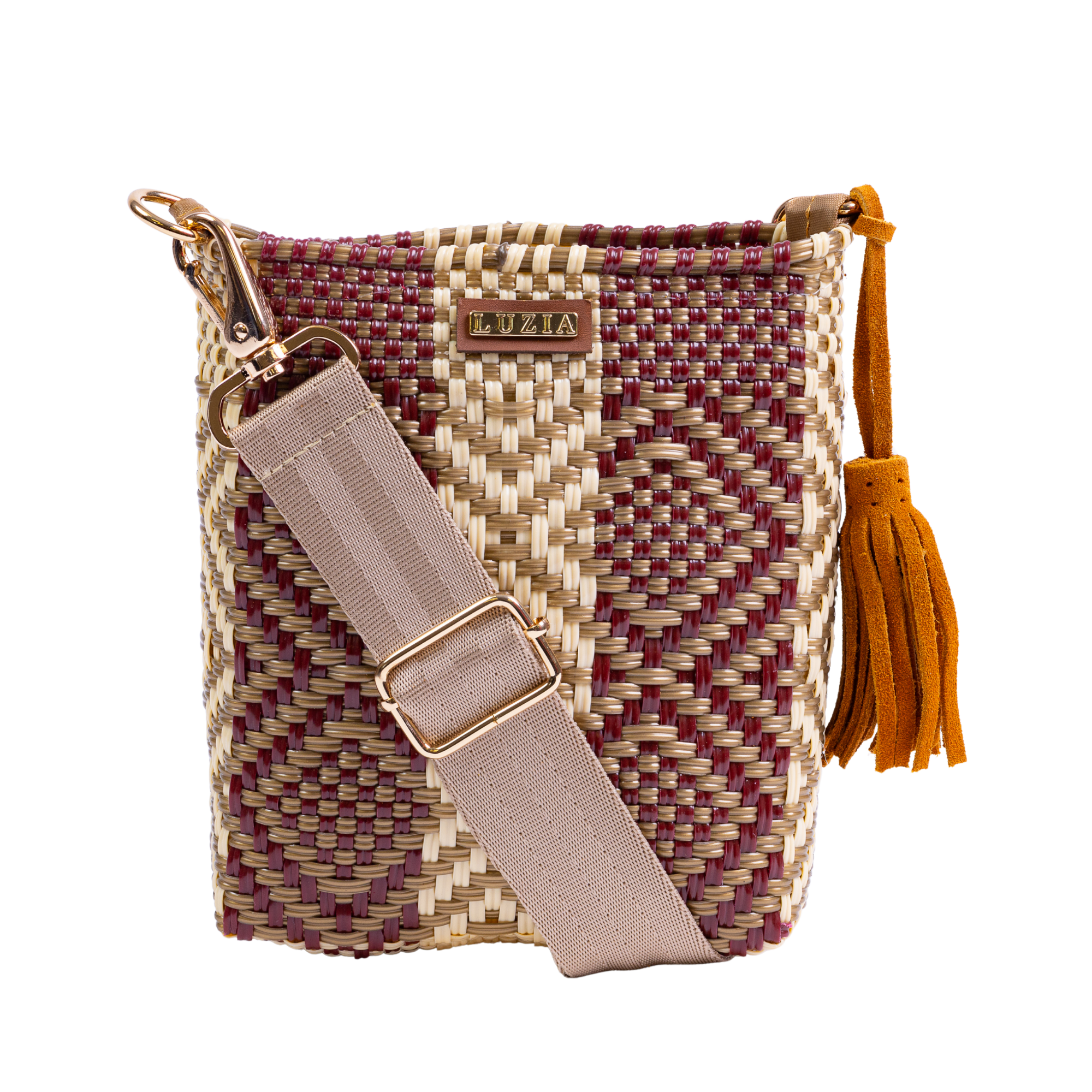 Traveler Stripe Multi Diamond Burgundy Beige Gold