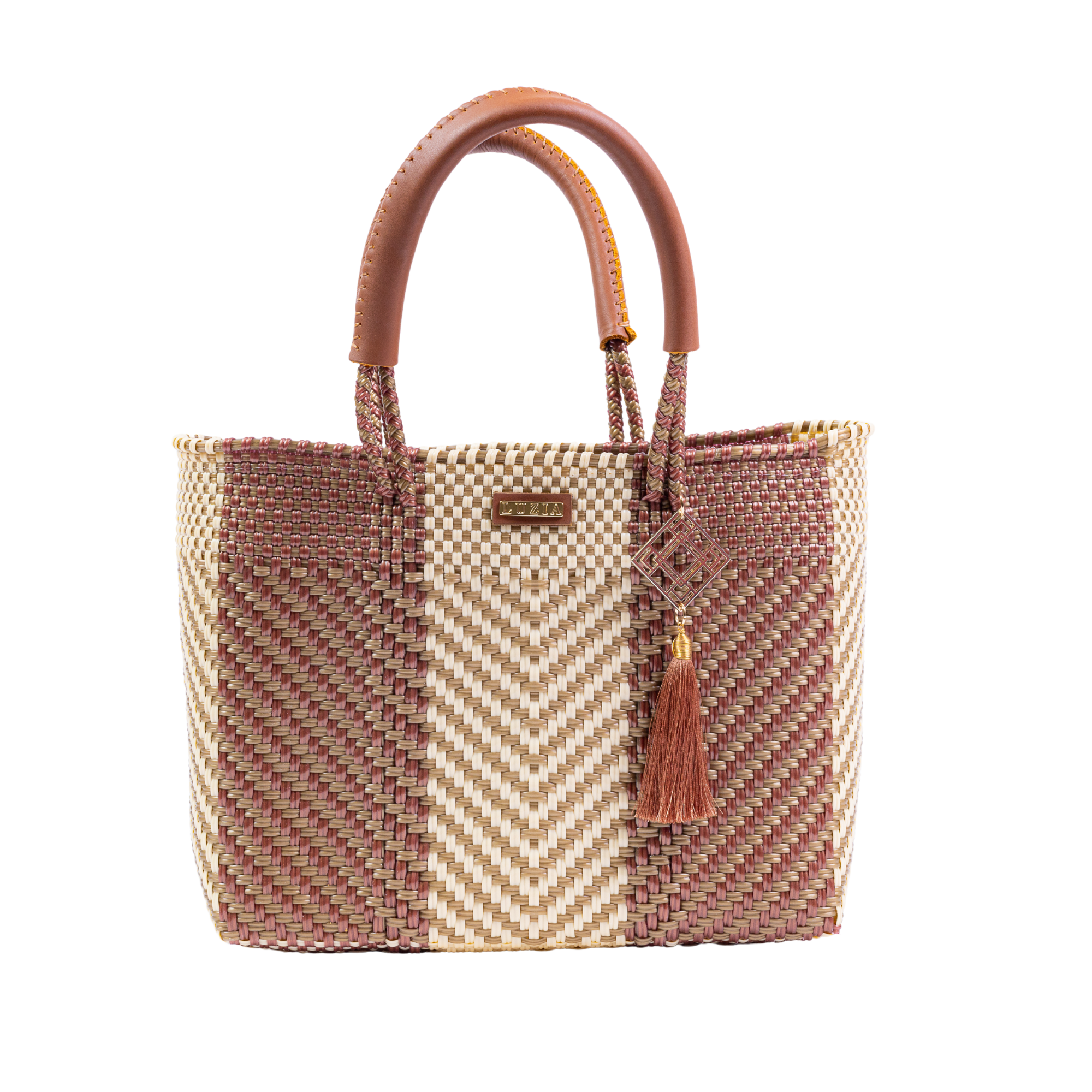 Arm Tote Stripe Arrow Metallic Brown Beige Gold