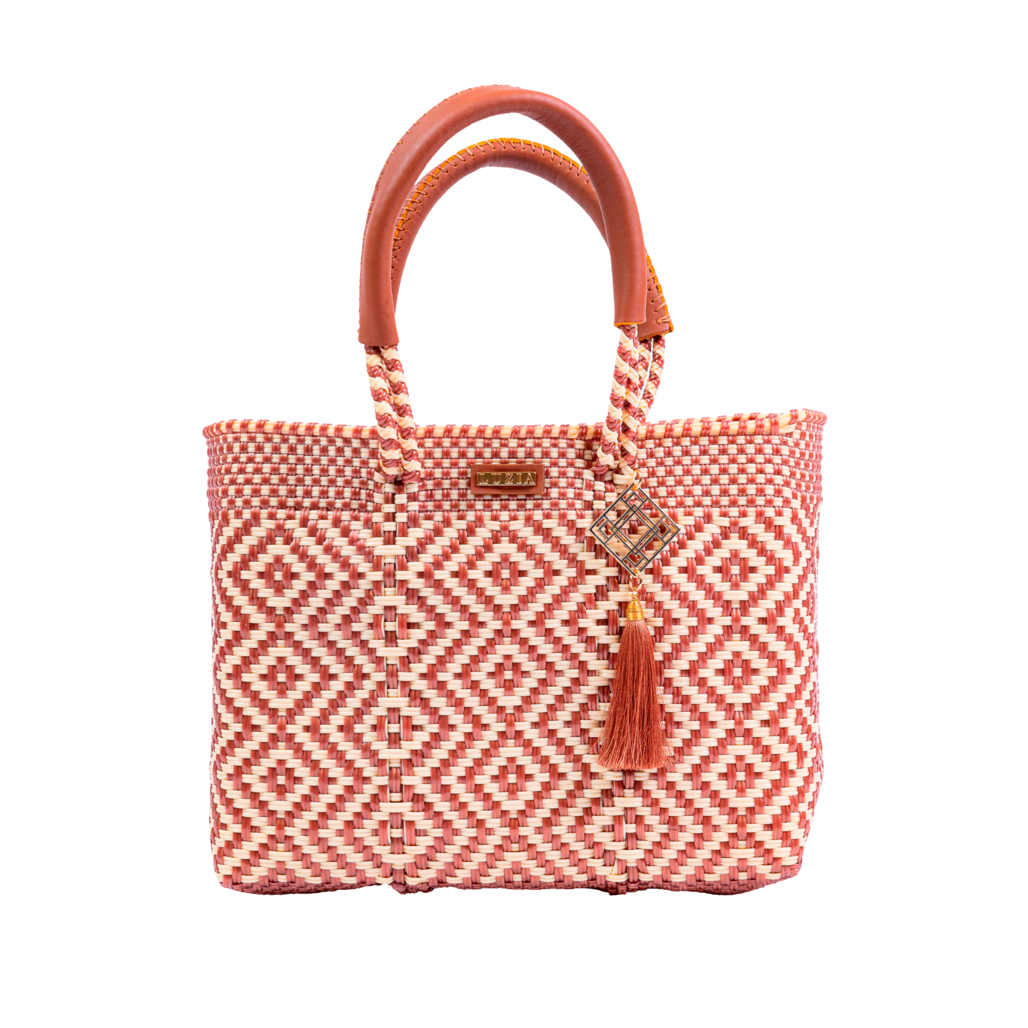 Arm Tote Multi-Diamond Metallic Brown Beige