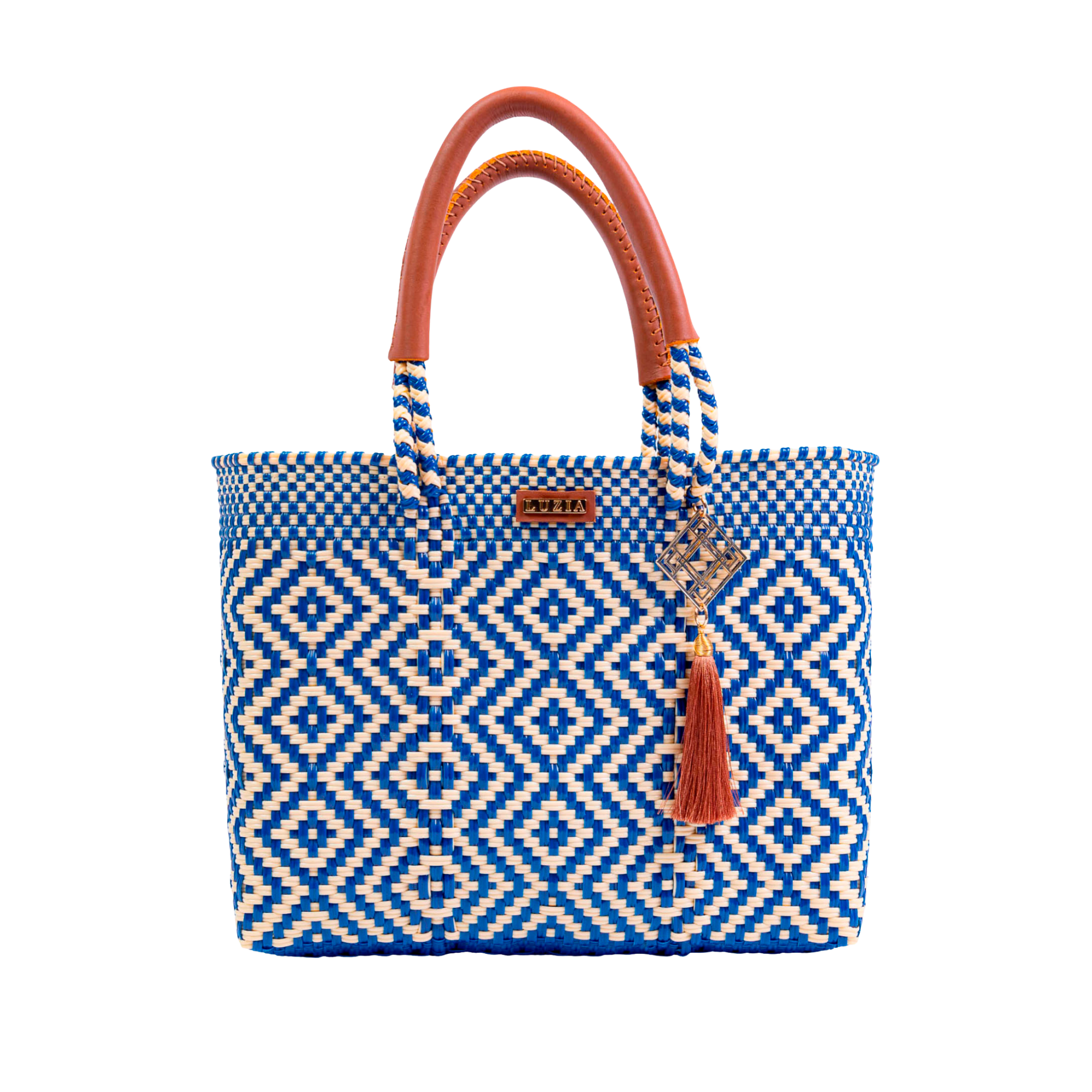 Arm Tote Multi-Diamond Blue White