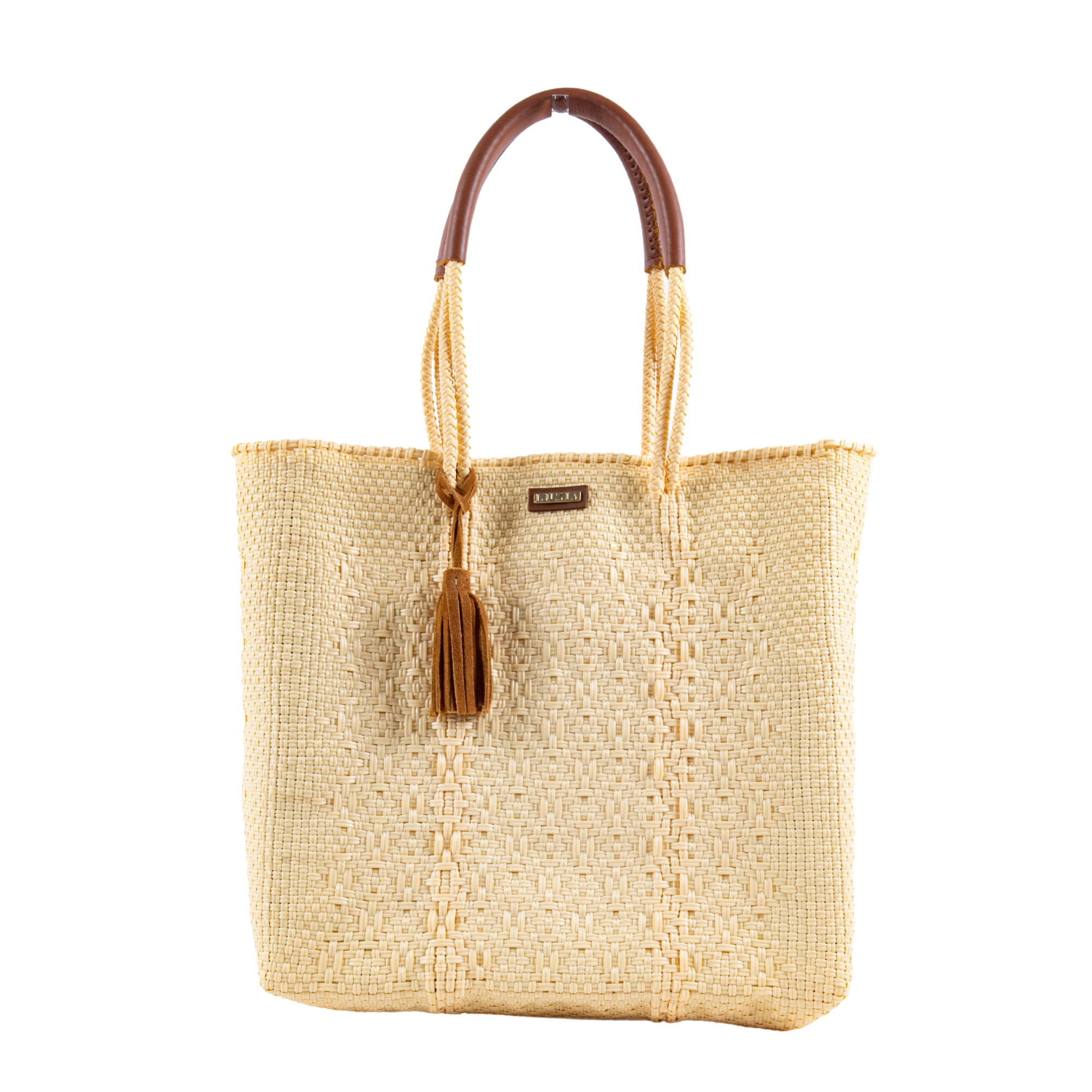 Shoulder Tote Solid Multi-Diamond Beige