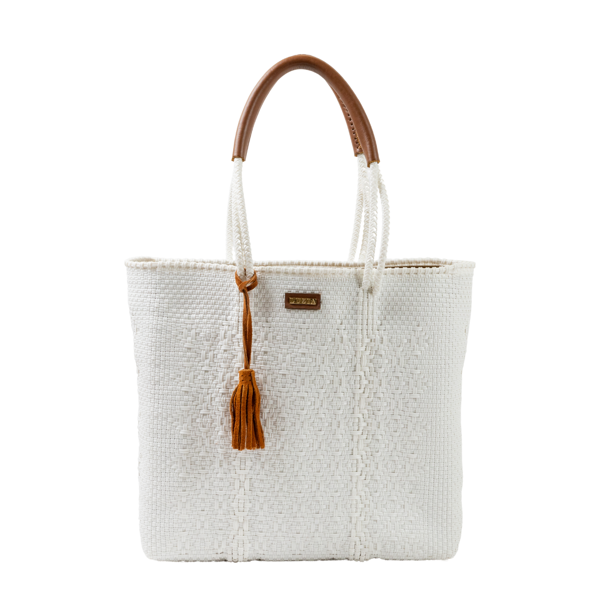 Shoulder Tote Solid Multi-Diamond White