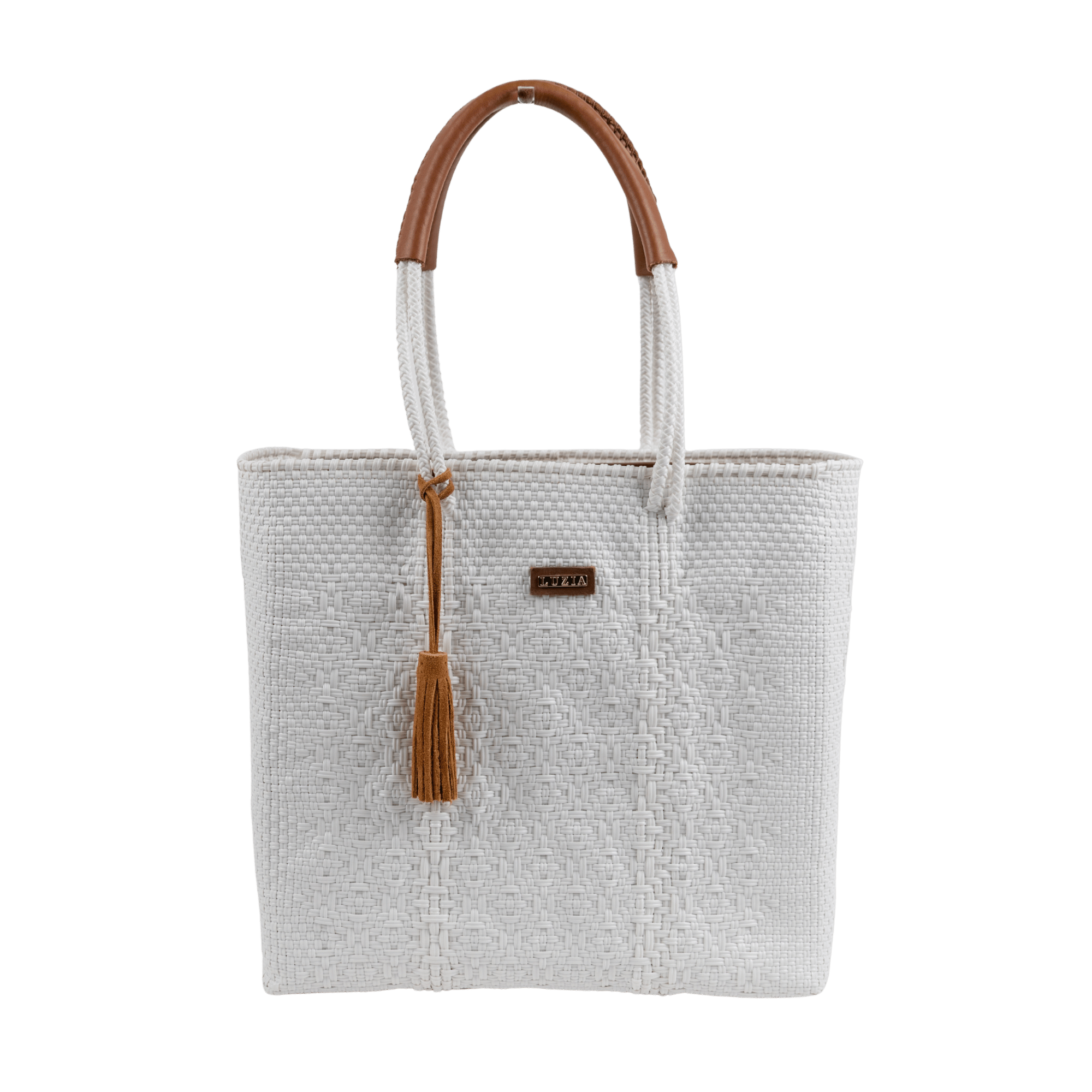 Shoulder Tote Solid Multi-Diamond White