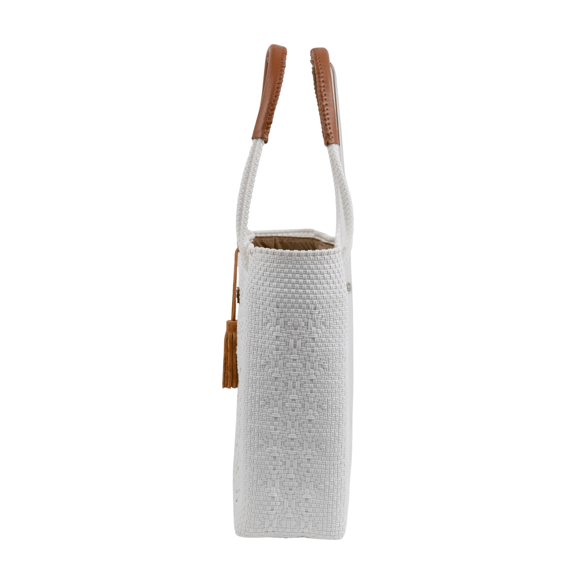 Shoulder Tote Solid Multi-Diamond White