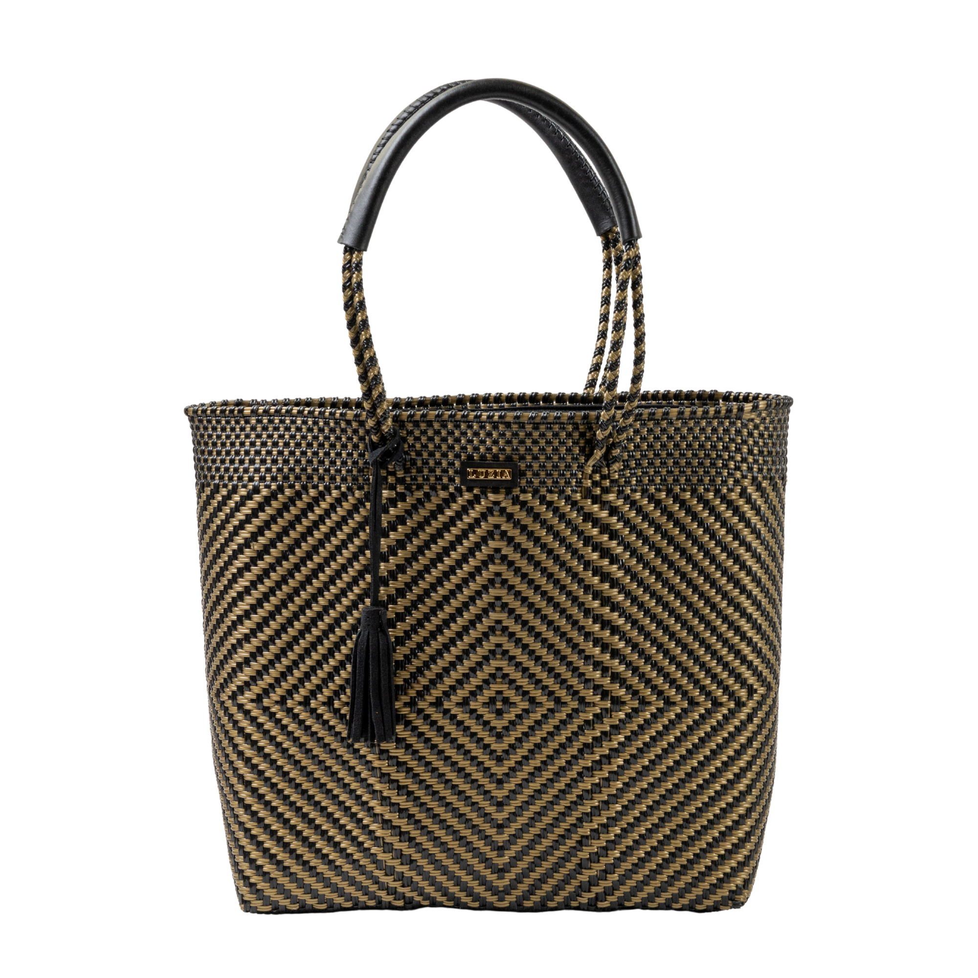 Shoulder Tote Diamond Black Gold