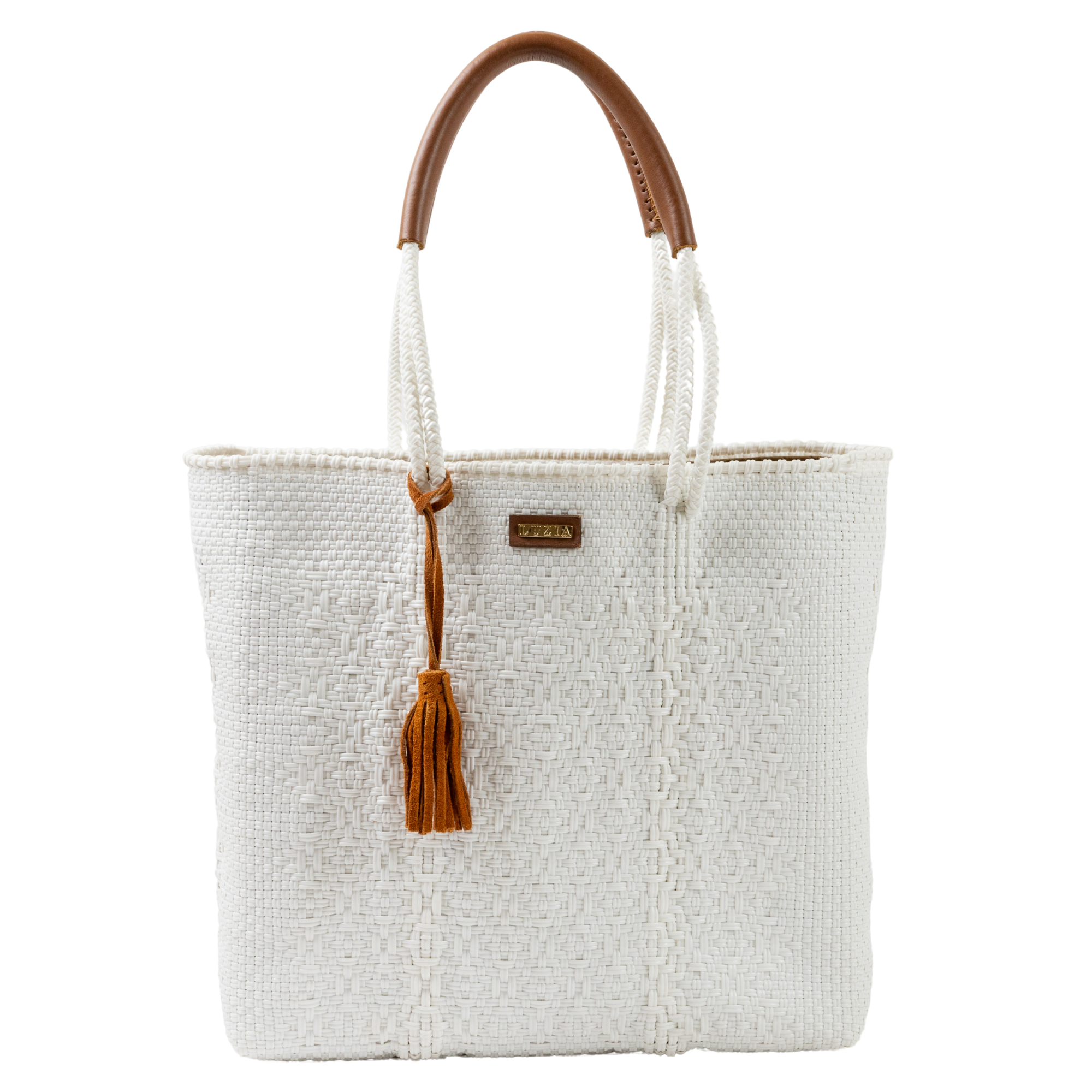 Shoulder Tote Jumbo Solid Multi-Diamond White