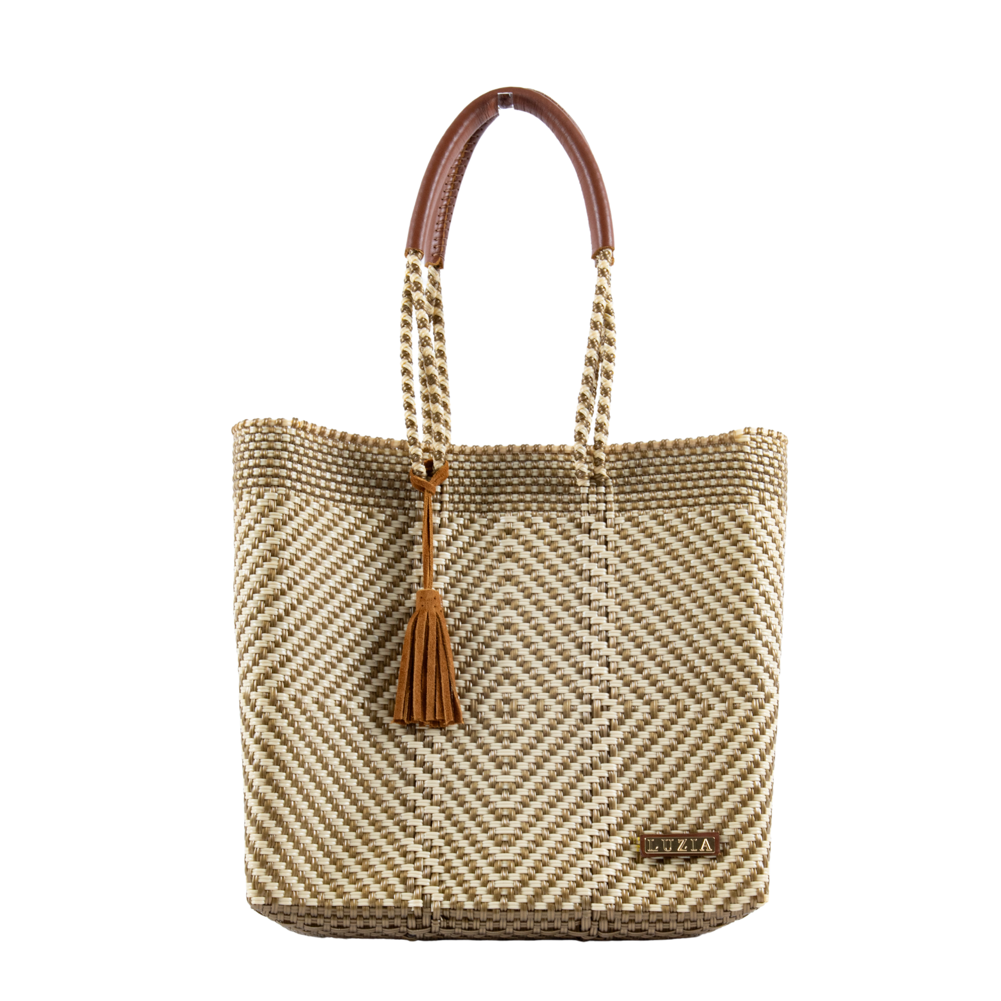 Shoulder Tote Diamond Beige Gold