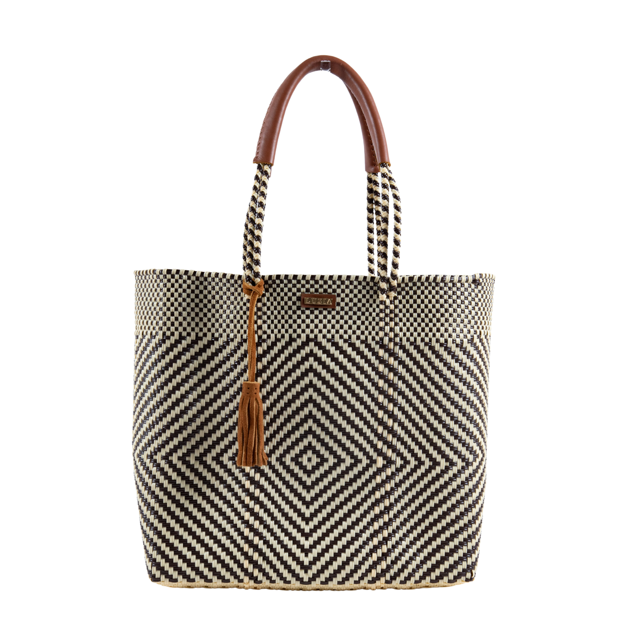 Shoulder Tote Diamond Brown Beige