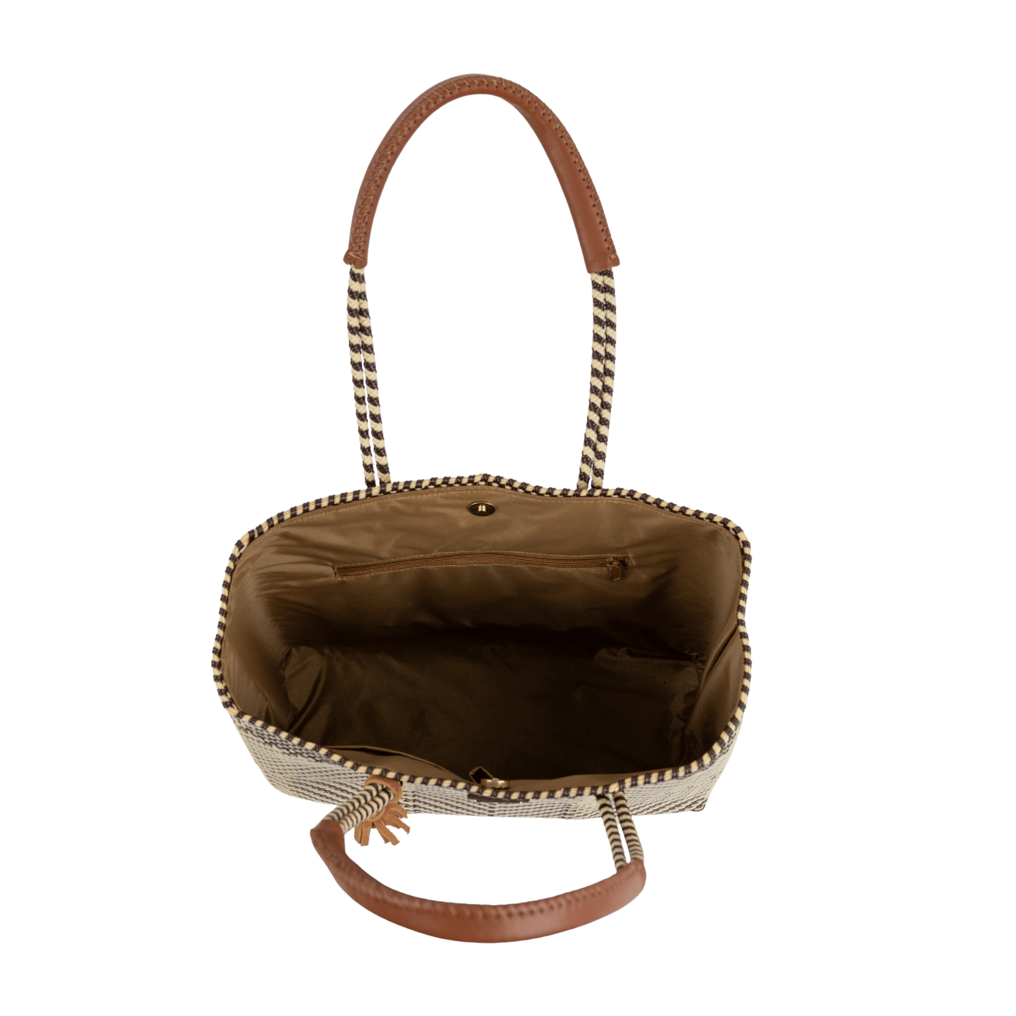 Shoulder Tote Diamond Brown Beige