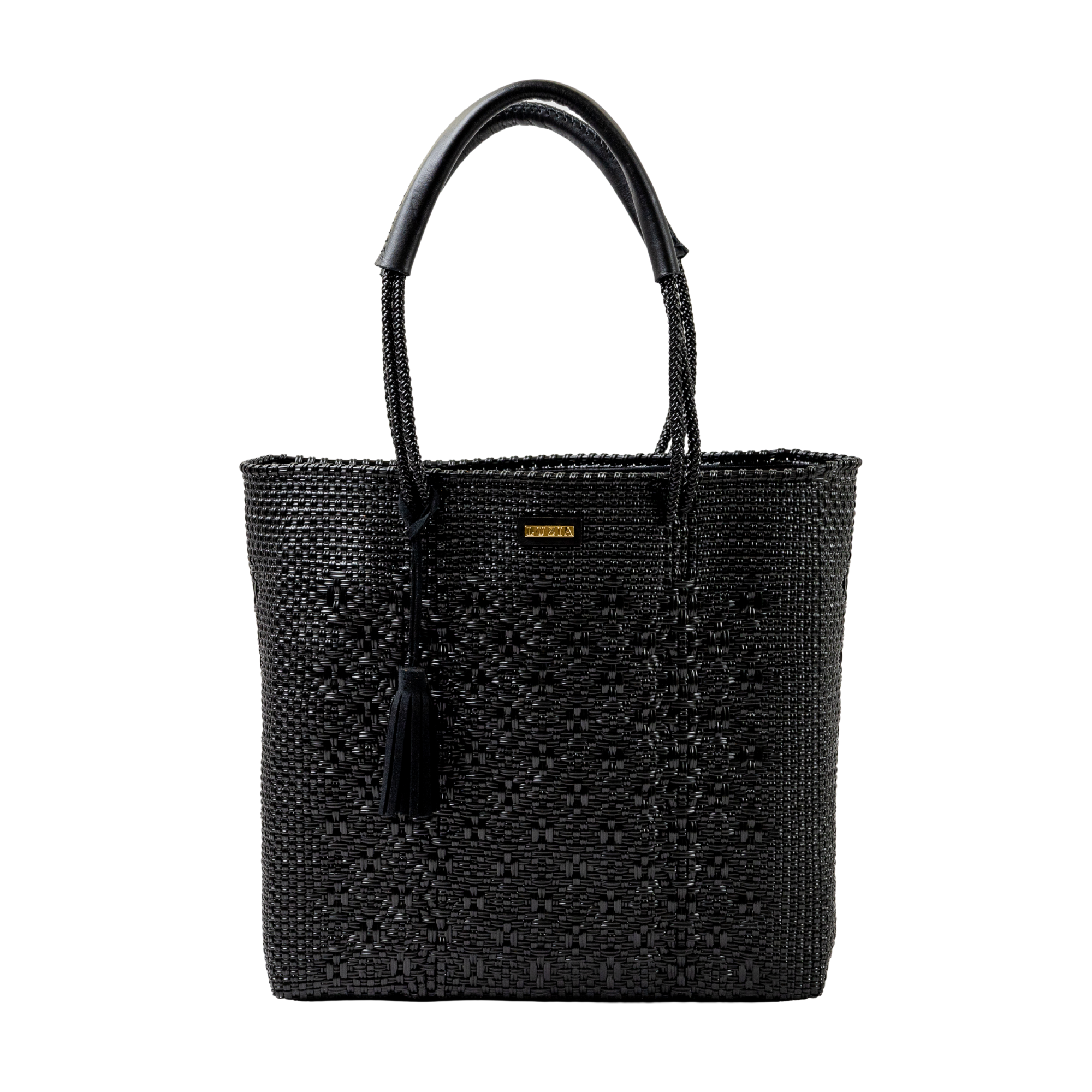 Shoulder Tote Solid Multi-Diamond Black (Leather Black)