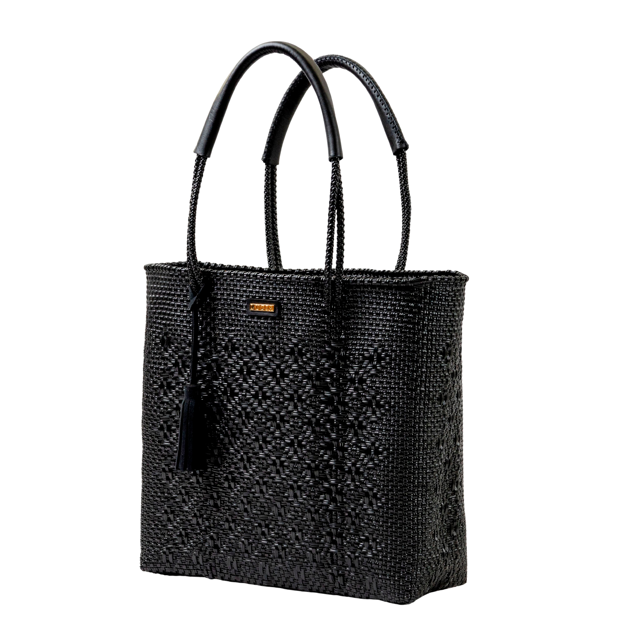 Shoulder Tote Solid Multi-Diamond Black (Leather Black)