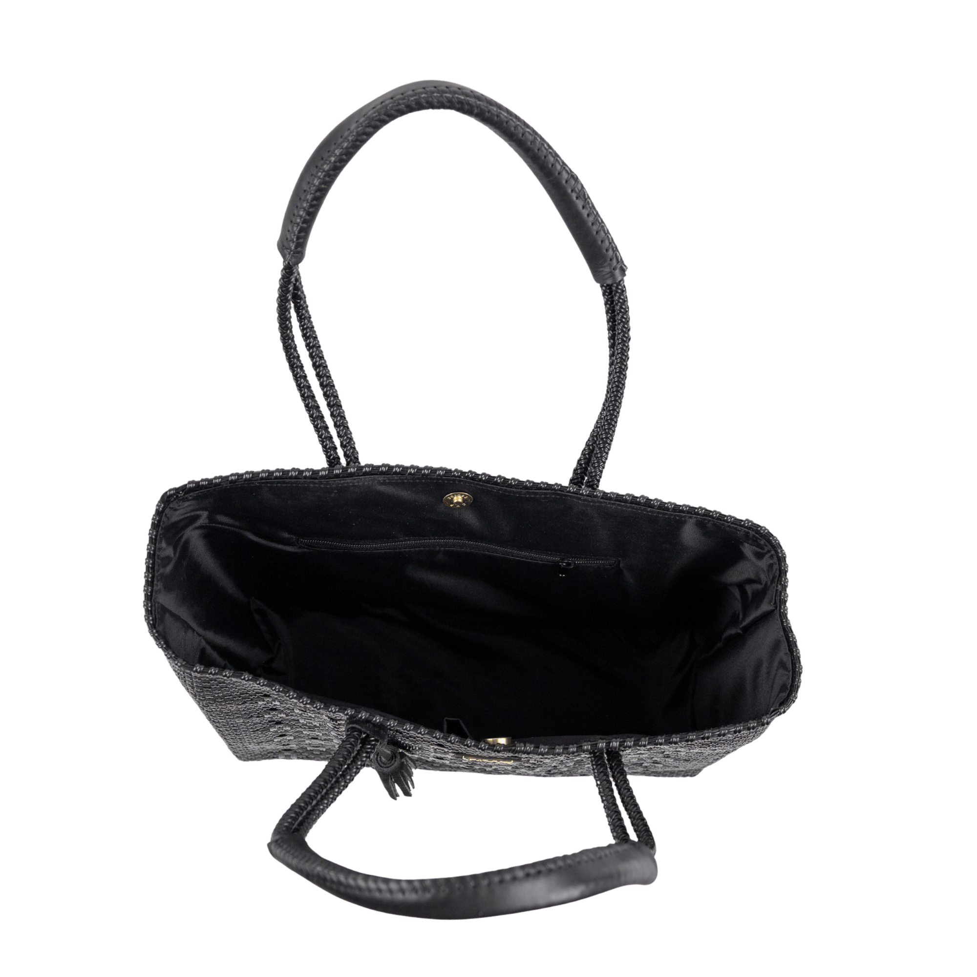 Shoulder Tote Solid Multi-Diamond Black (Leather Black)