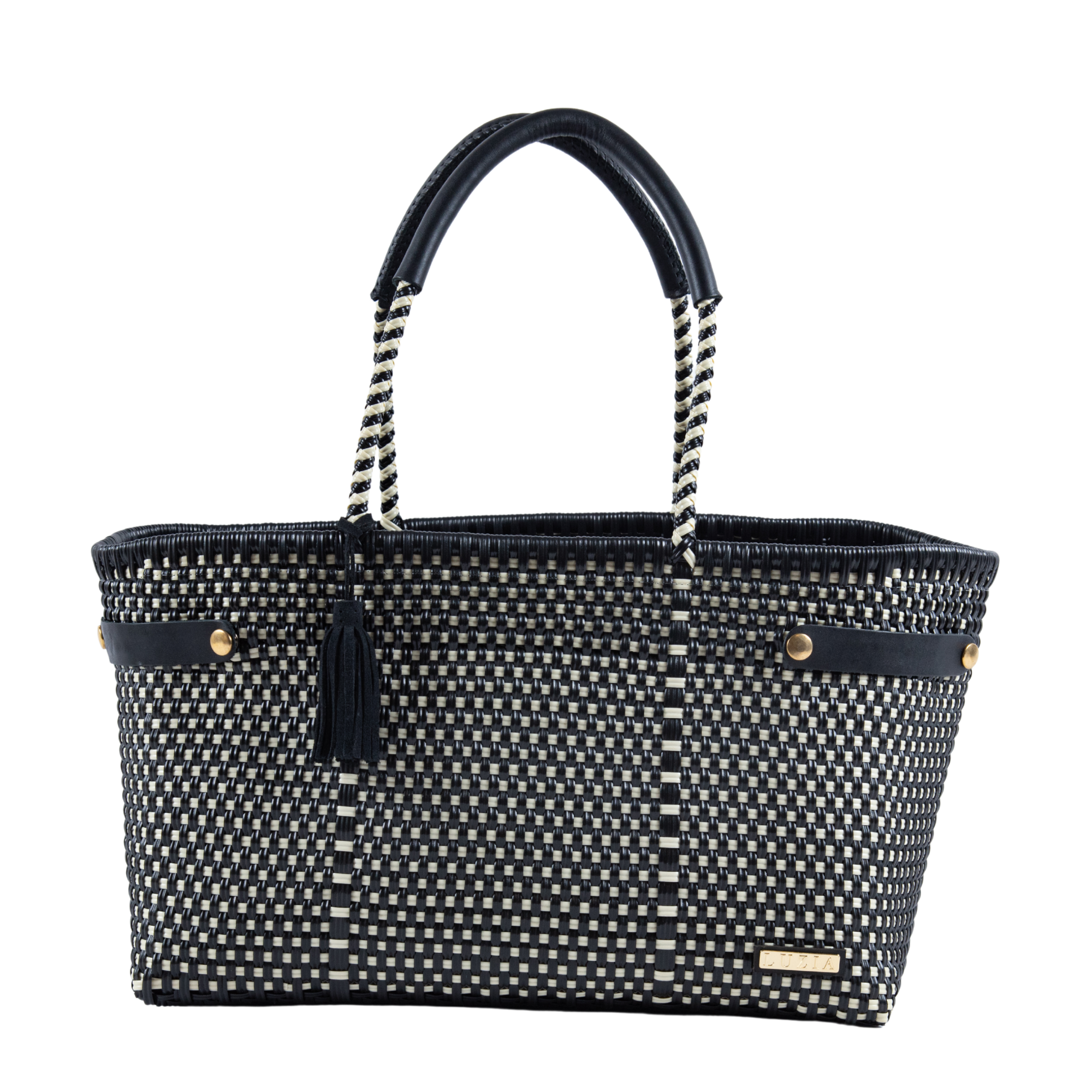Open Basket Jumbo Checkers Black Beige