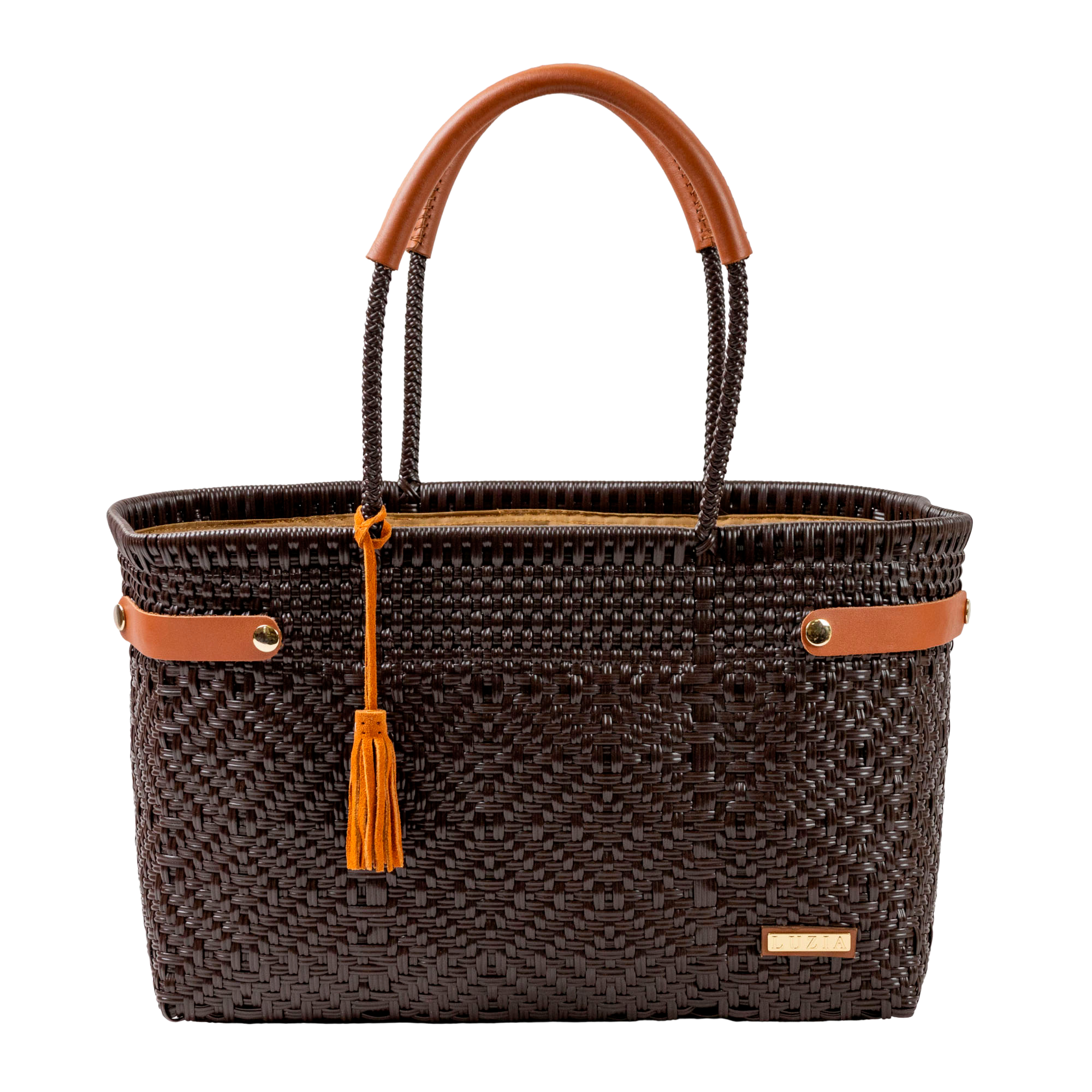 Open Basket Jumbo Braided Solid Brown