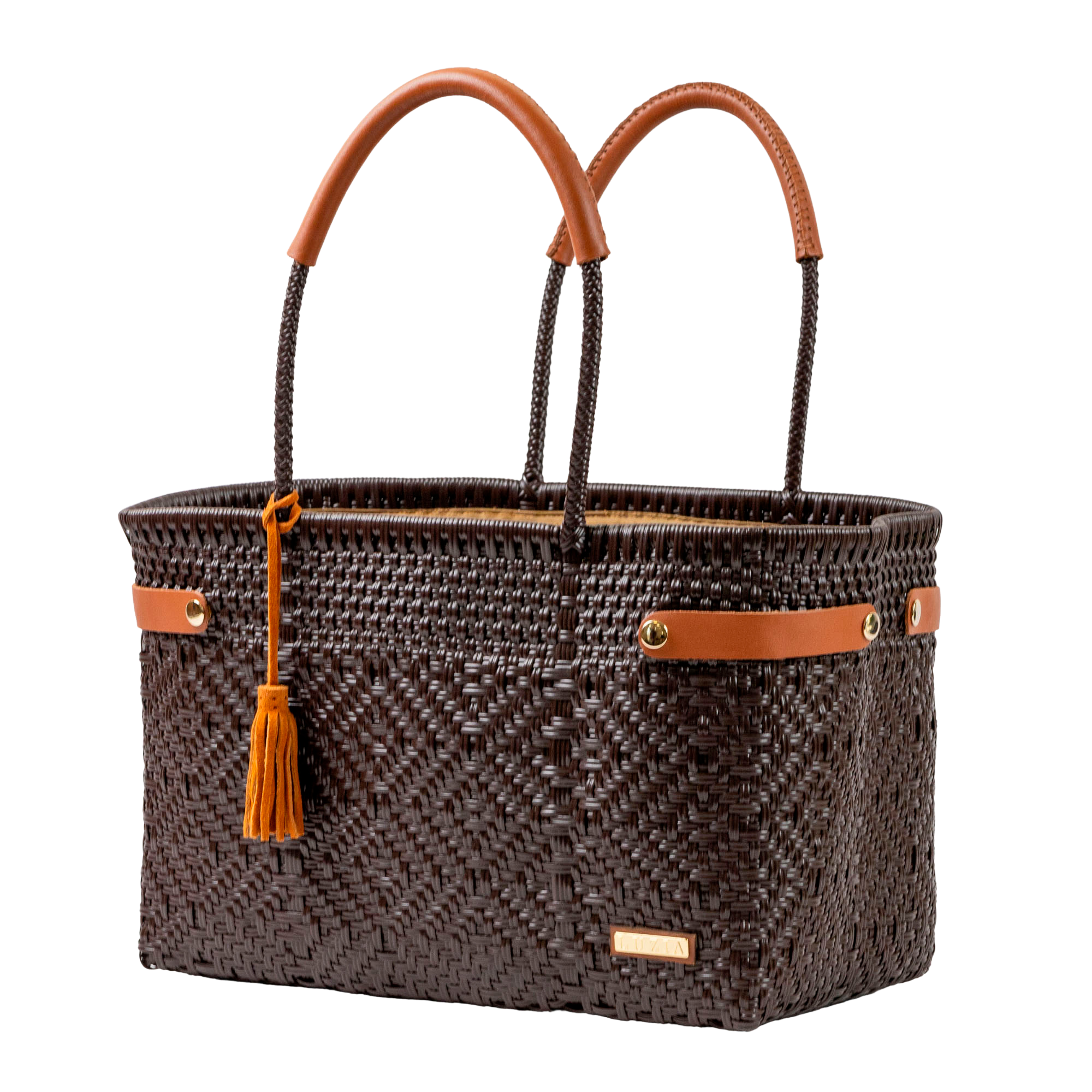 Open Basket Jumbo Braided Solid Brown
