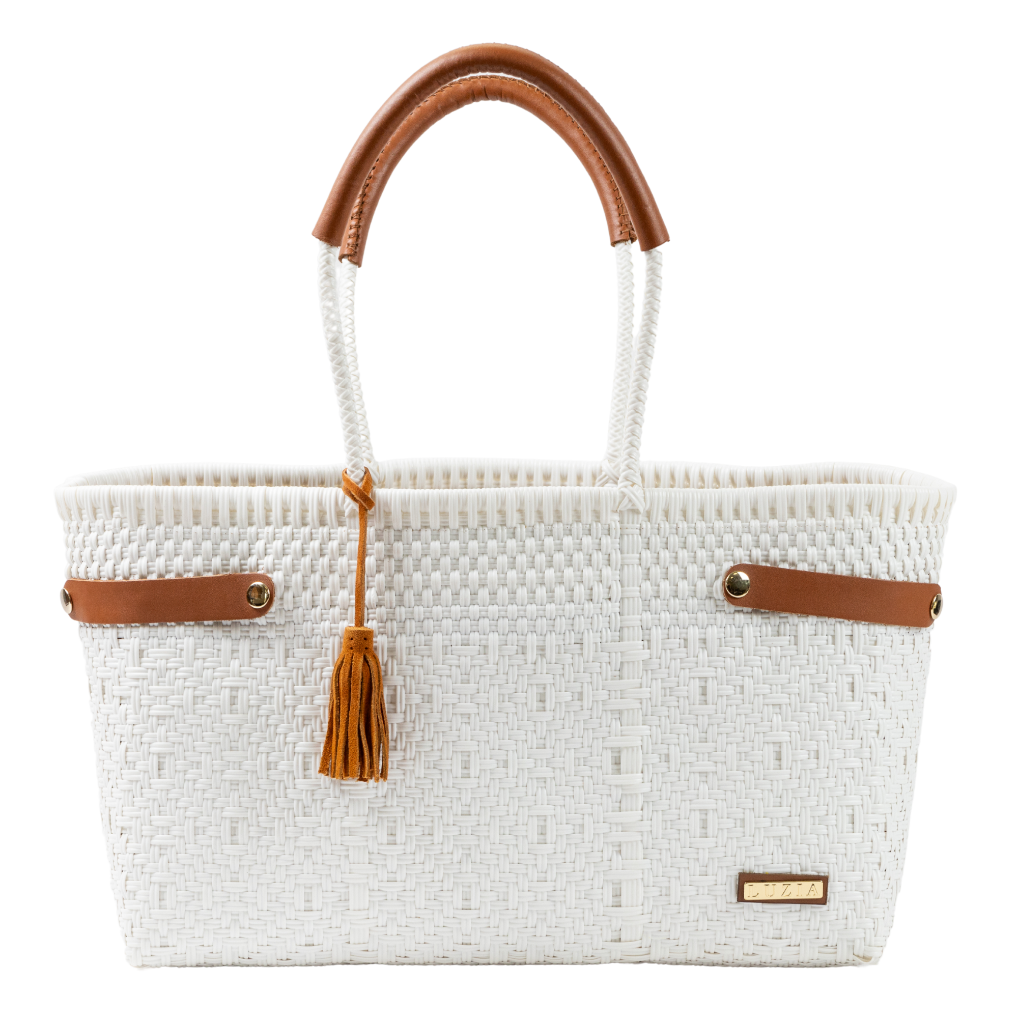 Open Basket Jumbo Braided Solid White