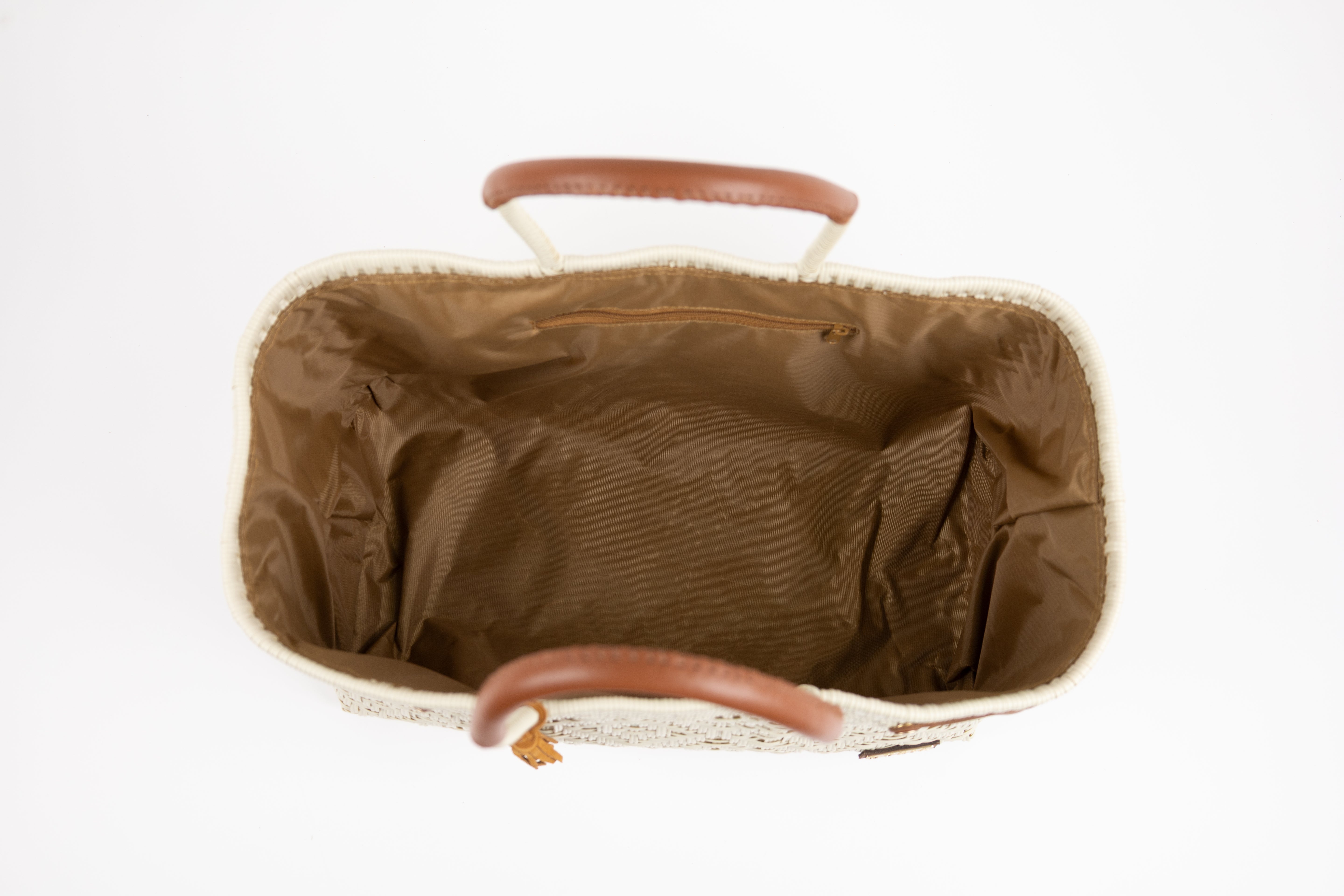 Open Basket Jumbo Braided Solid Beige