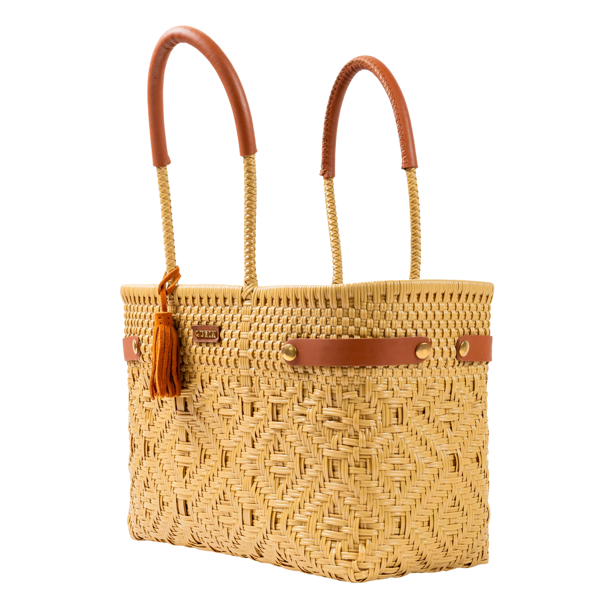 Open Basket Medium Braided Solid Cappuccino