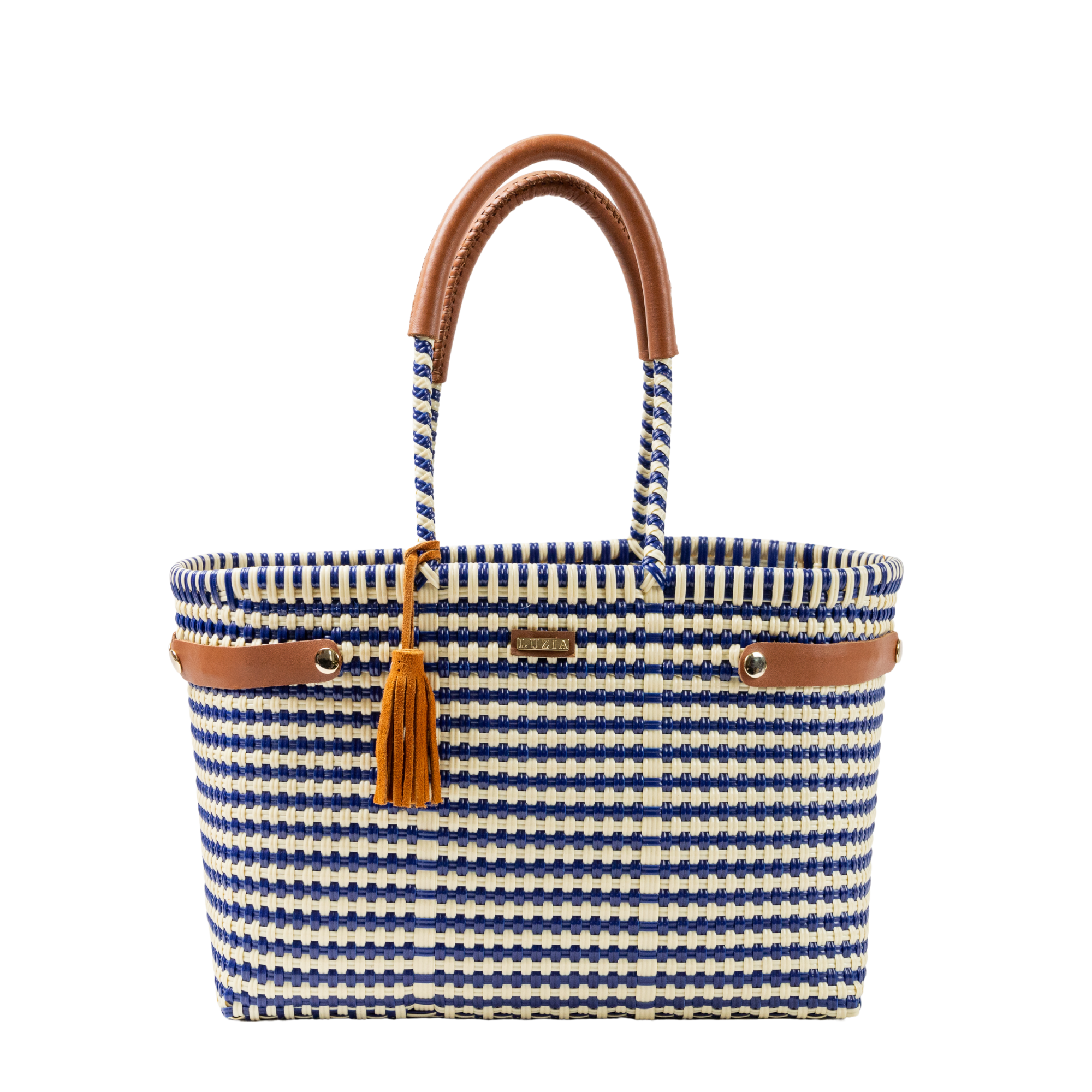 Open Basket Medium Lines Navy Blue White