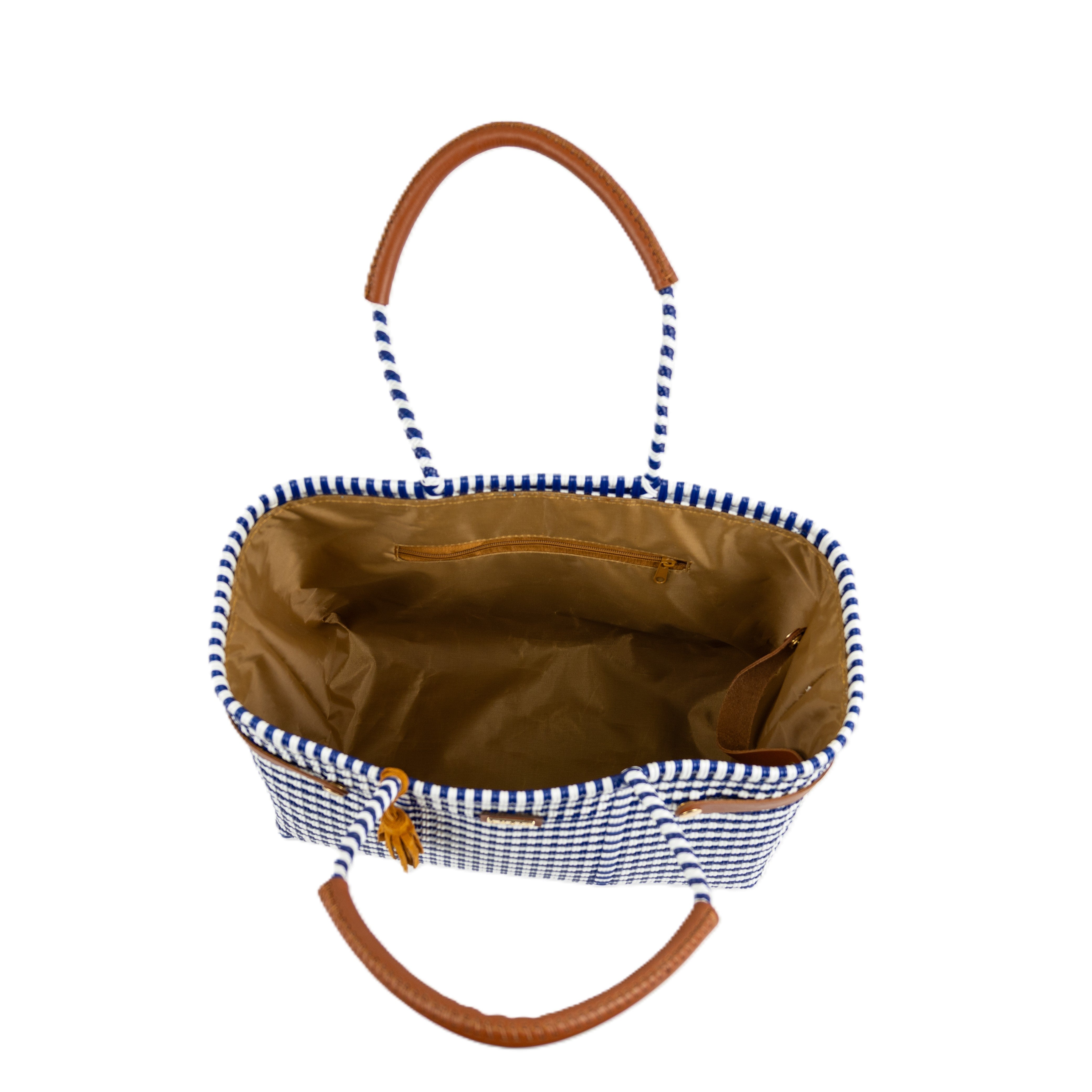 Open Basket Medium Lines Navy Blue White