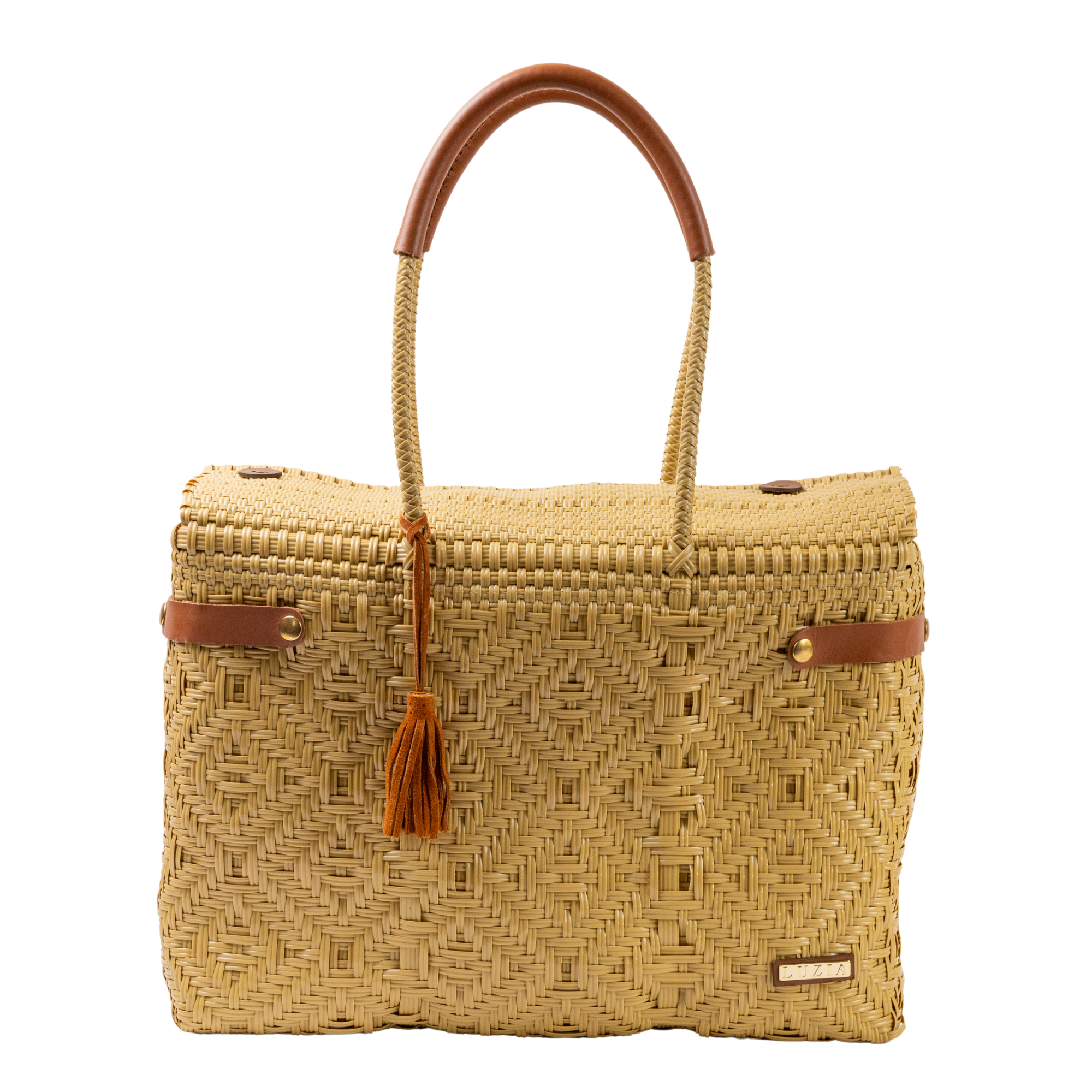 Closed Basket Jumbo Braided Solid Cappuccino