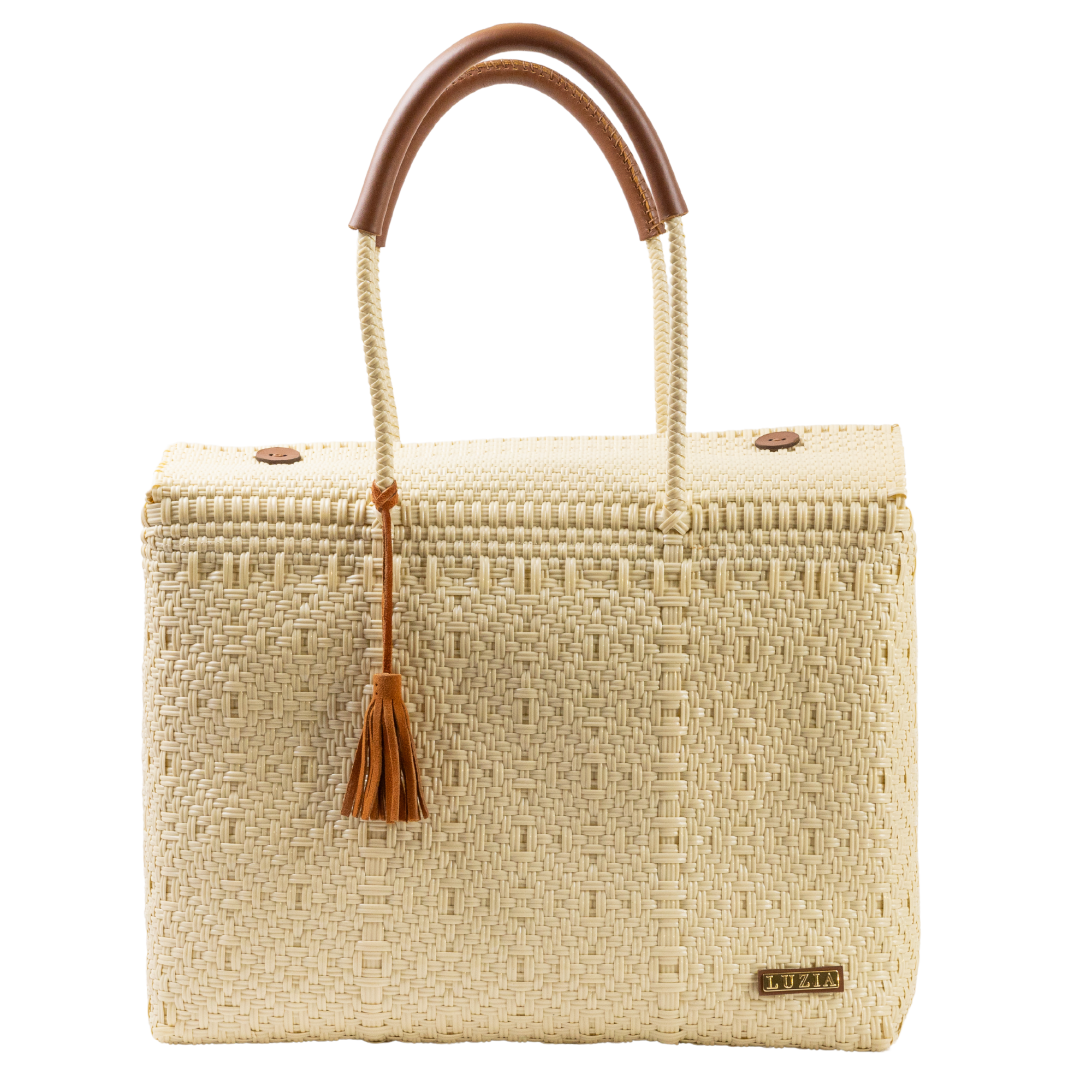 Closed Basket Jumbo Braided Solid Beige