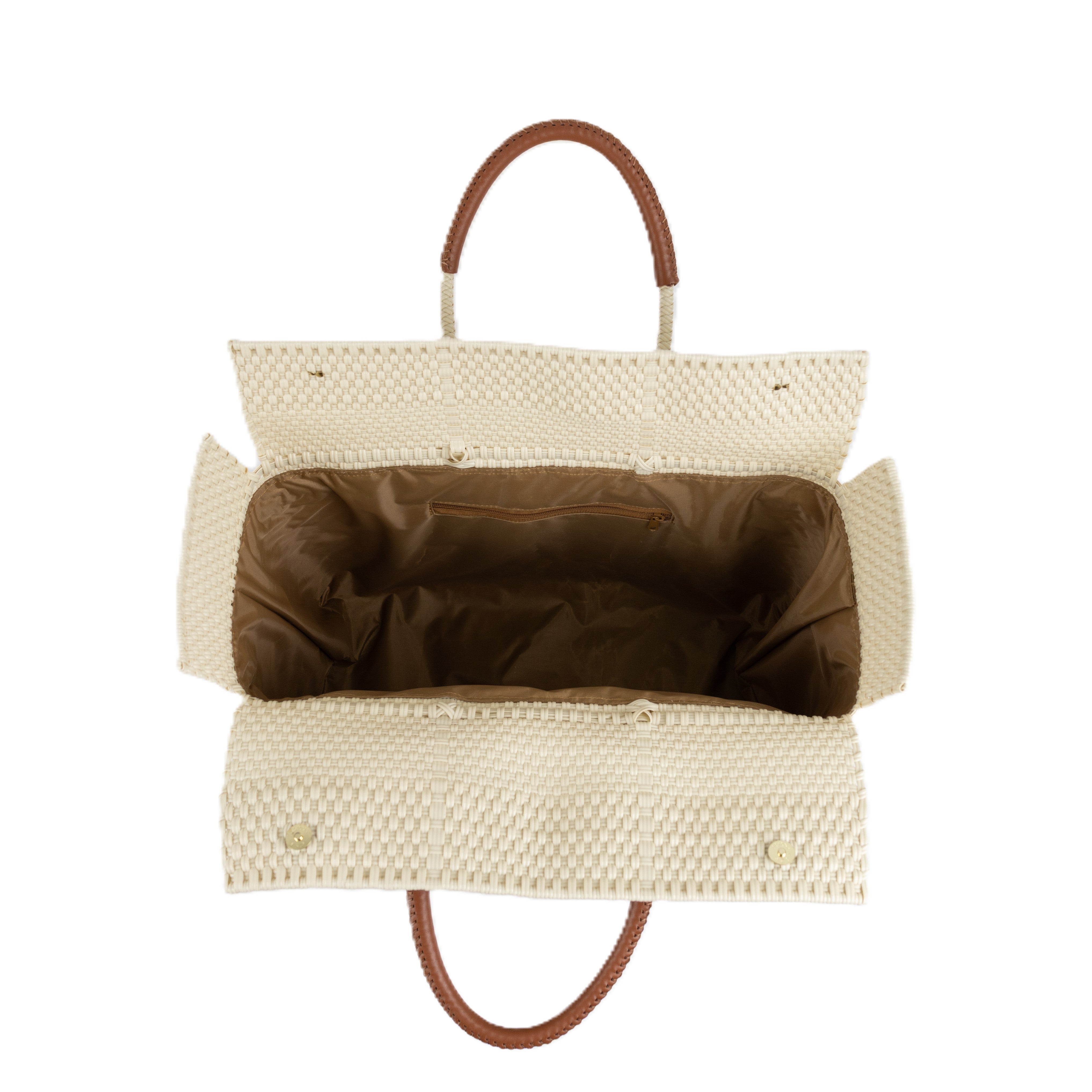 Closed Basket Jumbo Braided Solid Beige