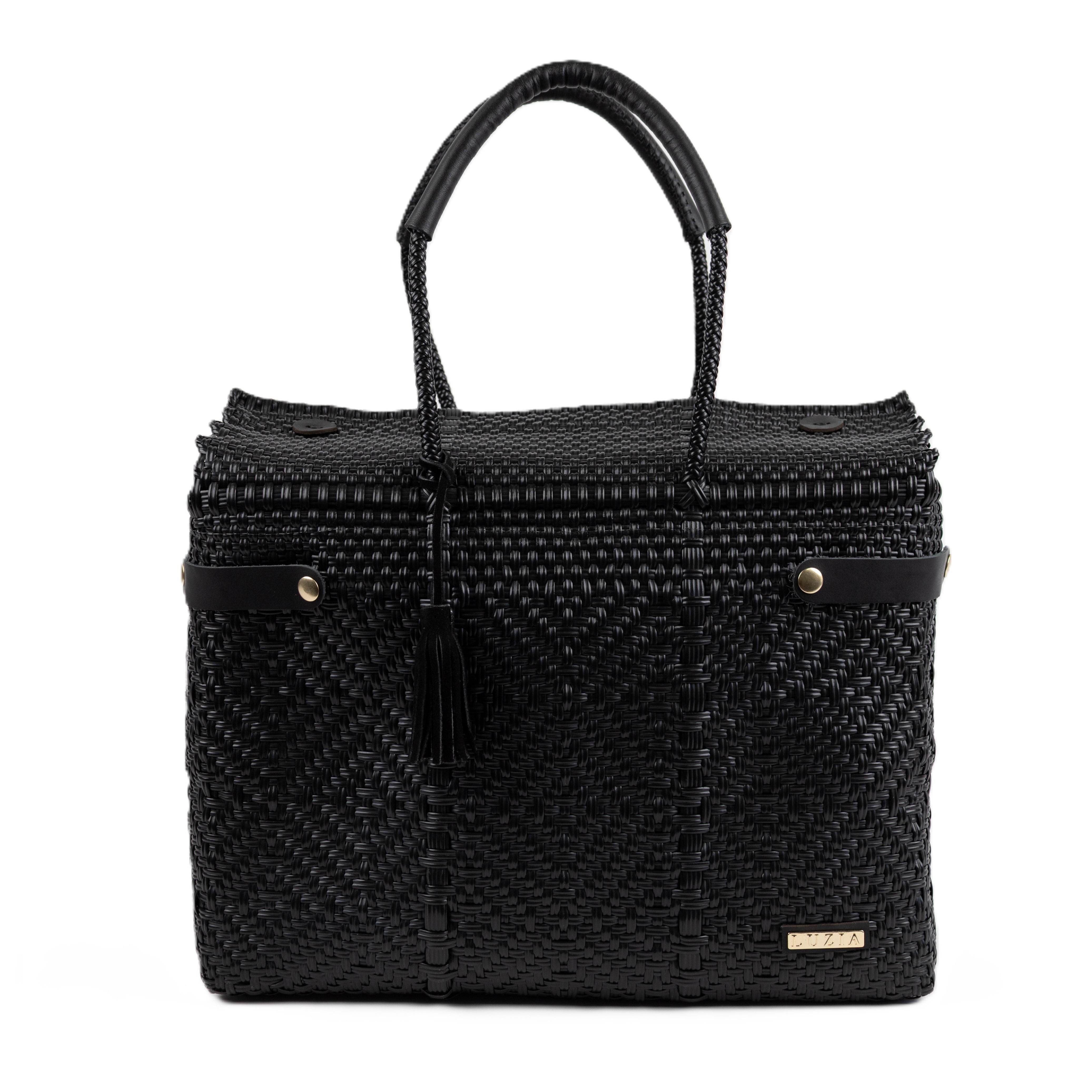Closed Basket Jumbo Braided Solid Black (Leather Black)