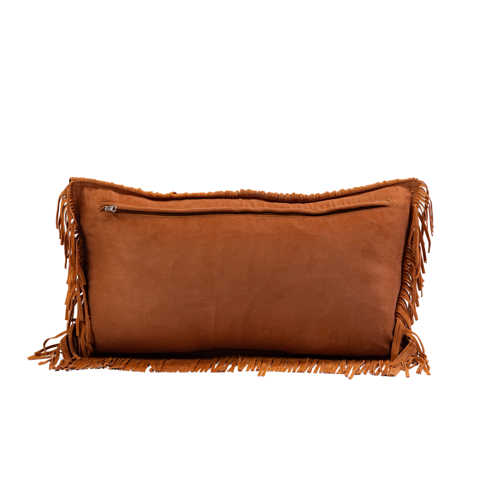 Pillow Lumbar Fringe Cognac