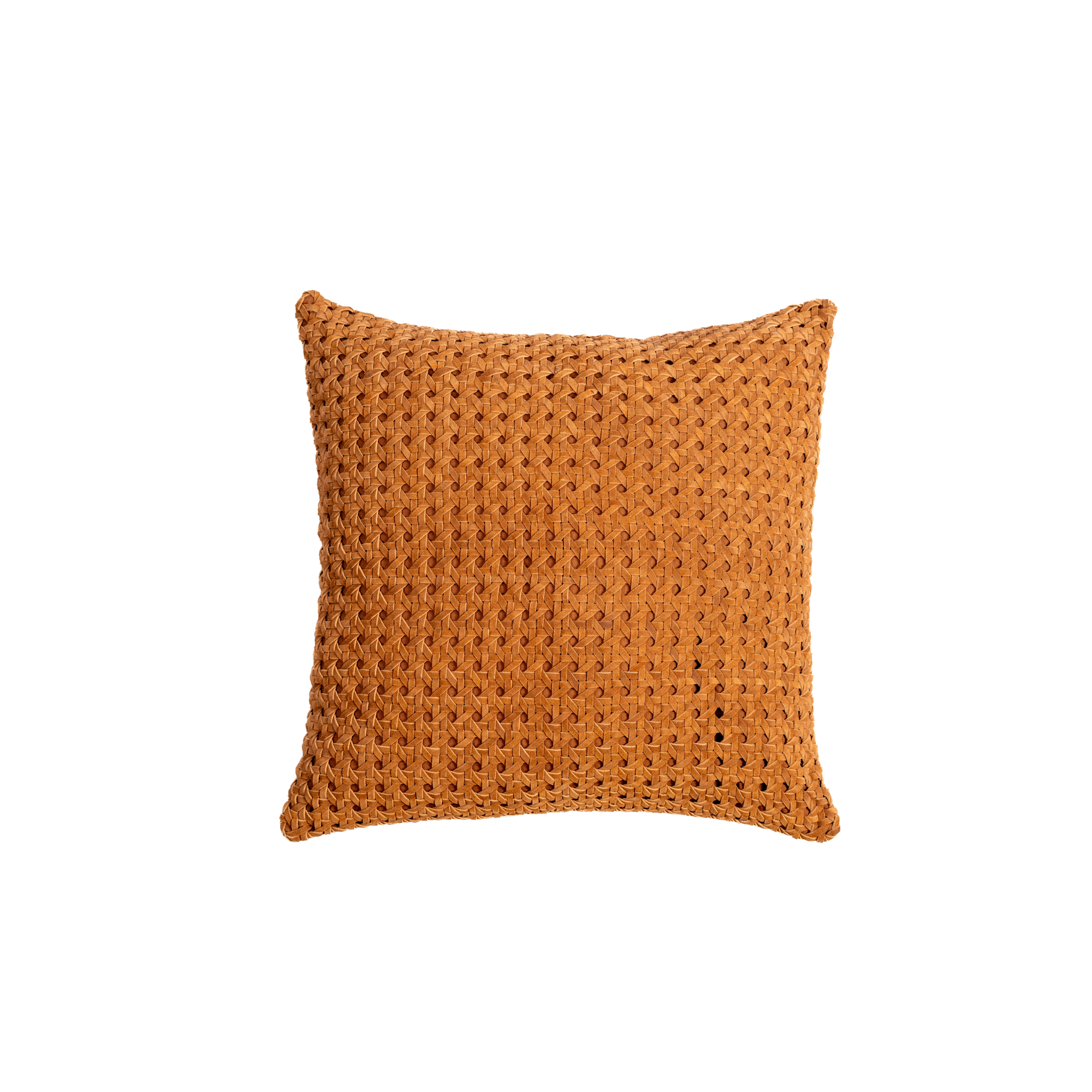 Pillow Rattan Suede Cognac