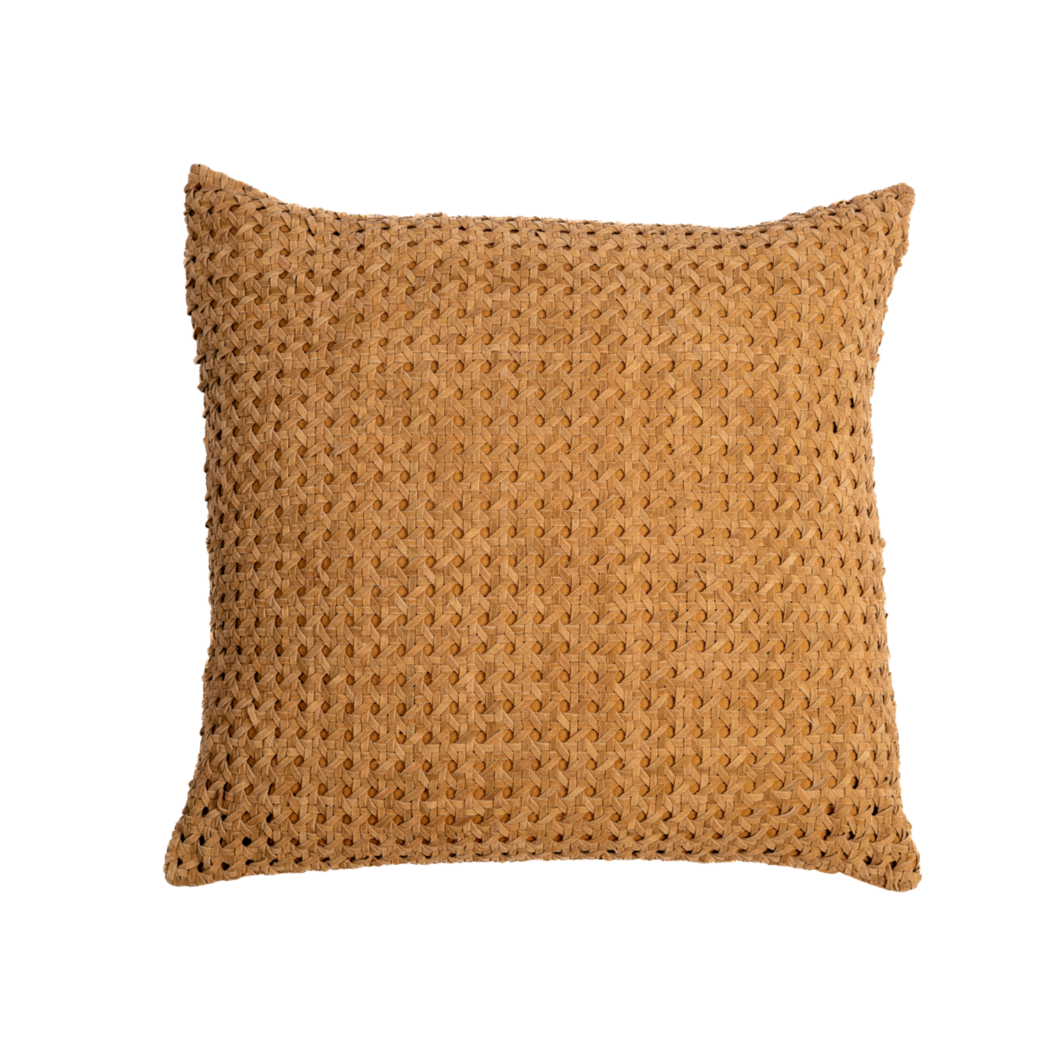 Pillow Rattan Suede Camel