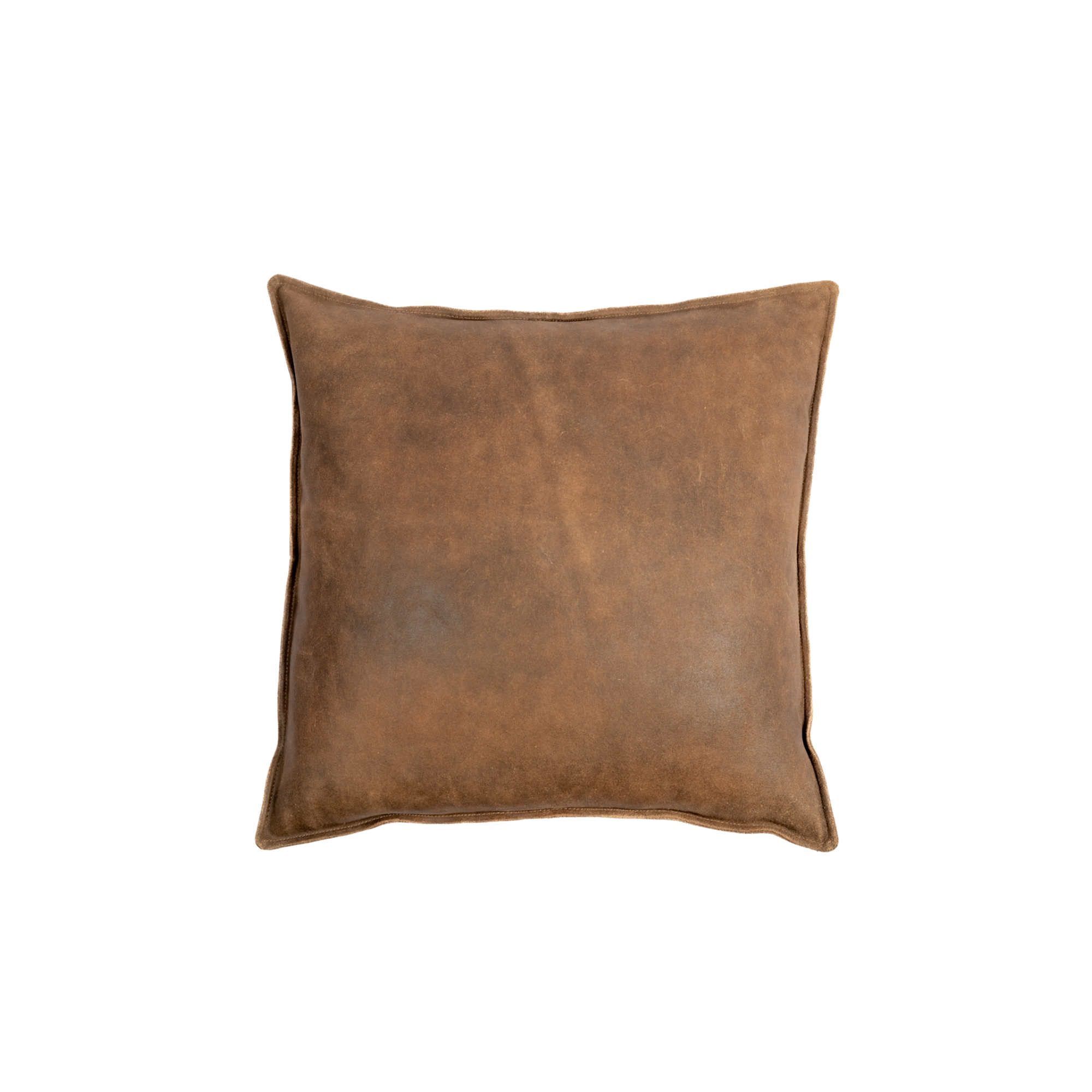 Solid leather throw pillow in vintage leather by LUZIA