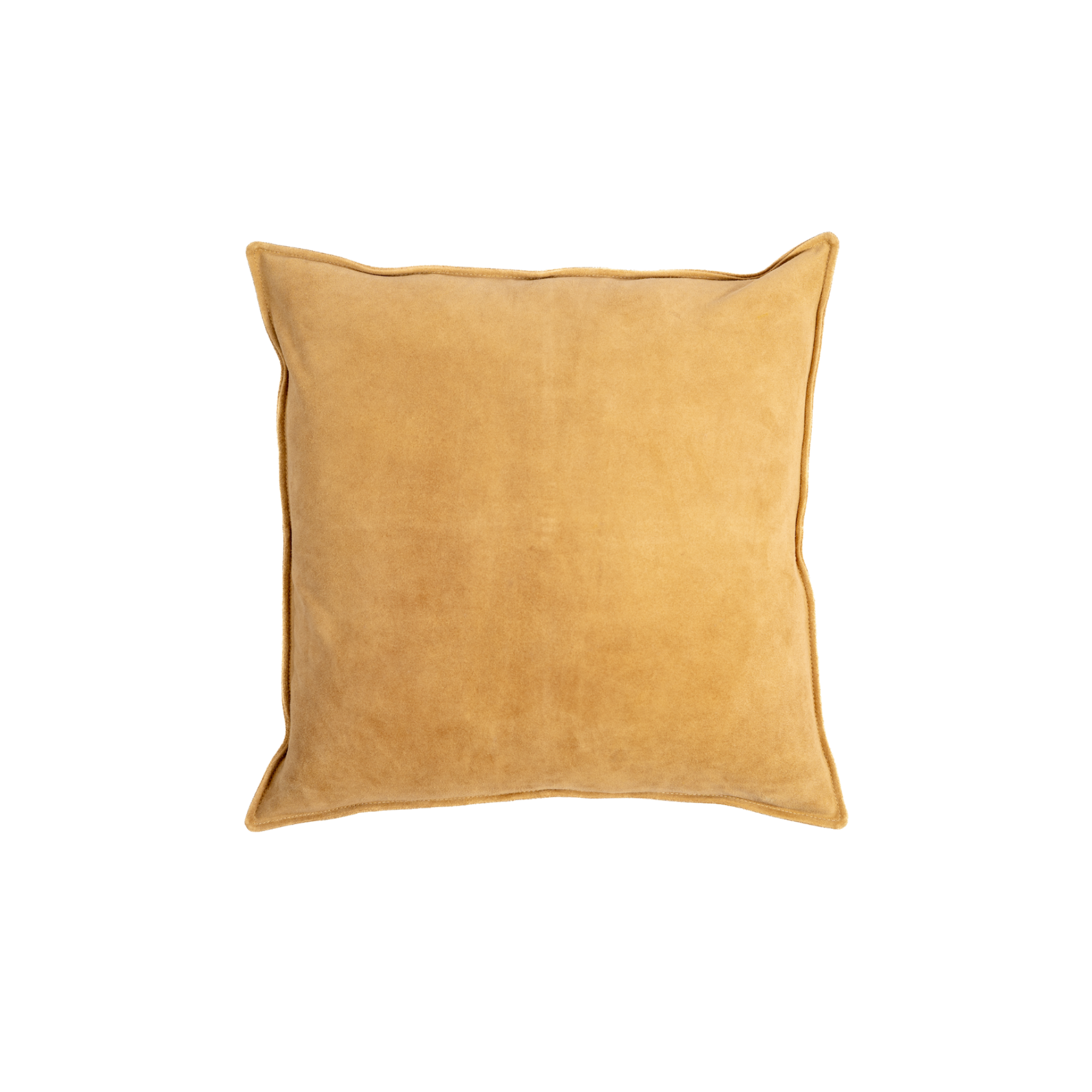 Solid suede throw pillow in camel by LUZIA
