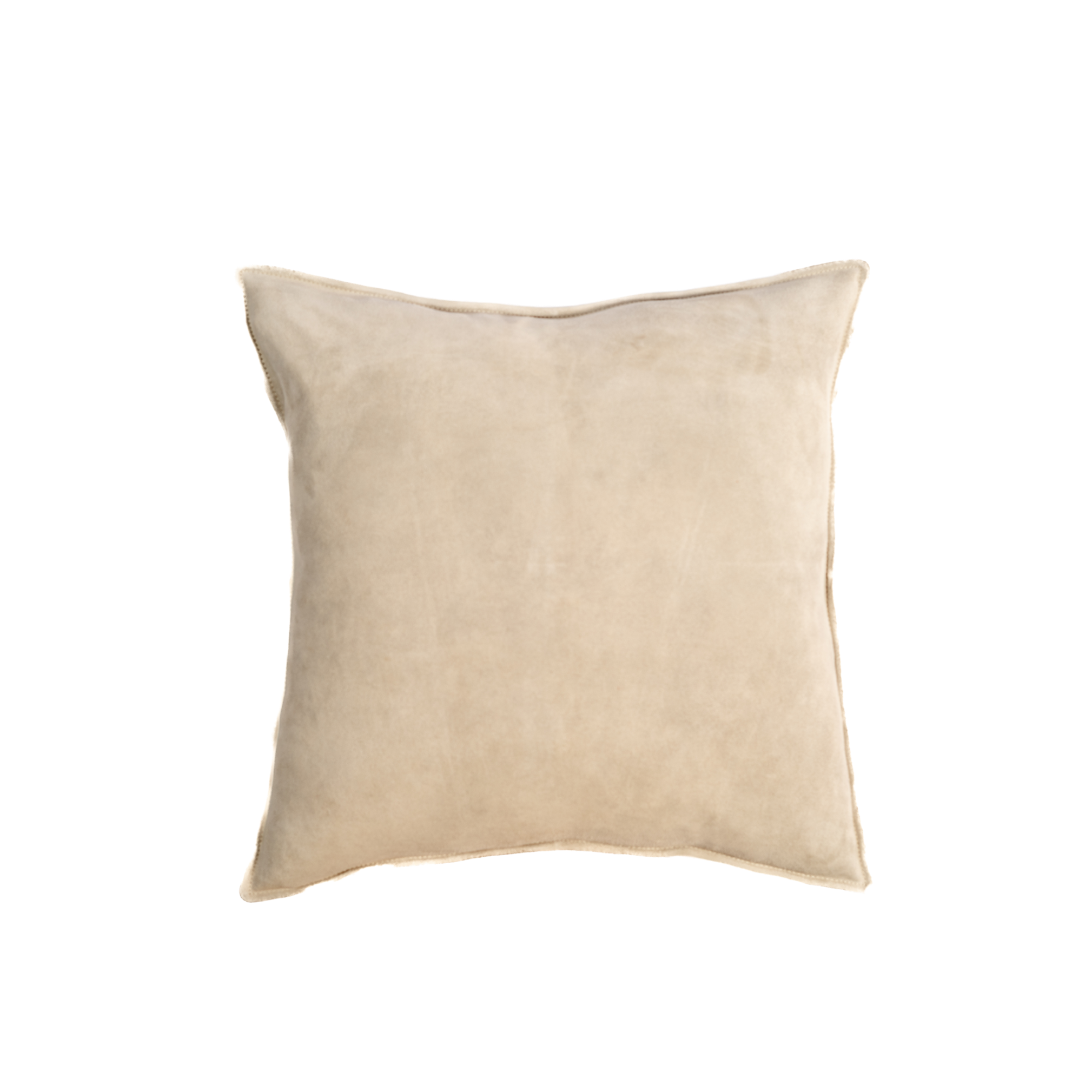 Solid suede throw pillow in bone by LUZIA