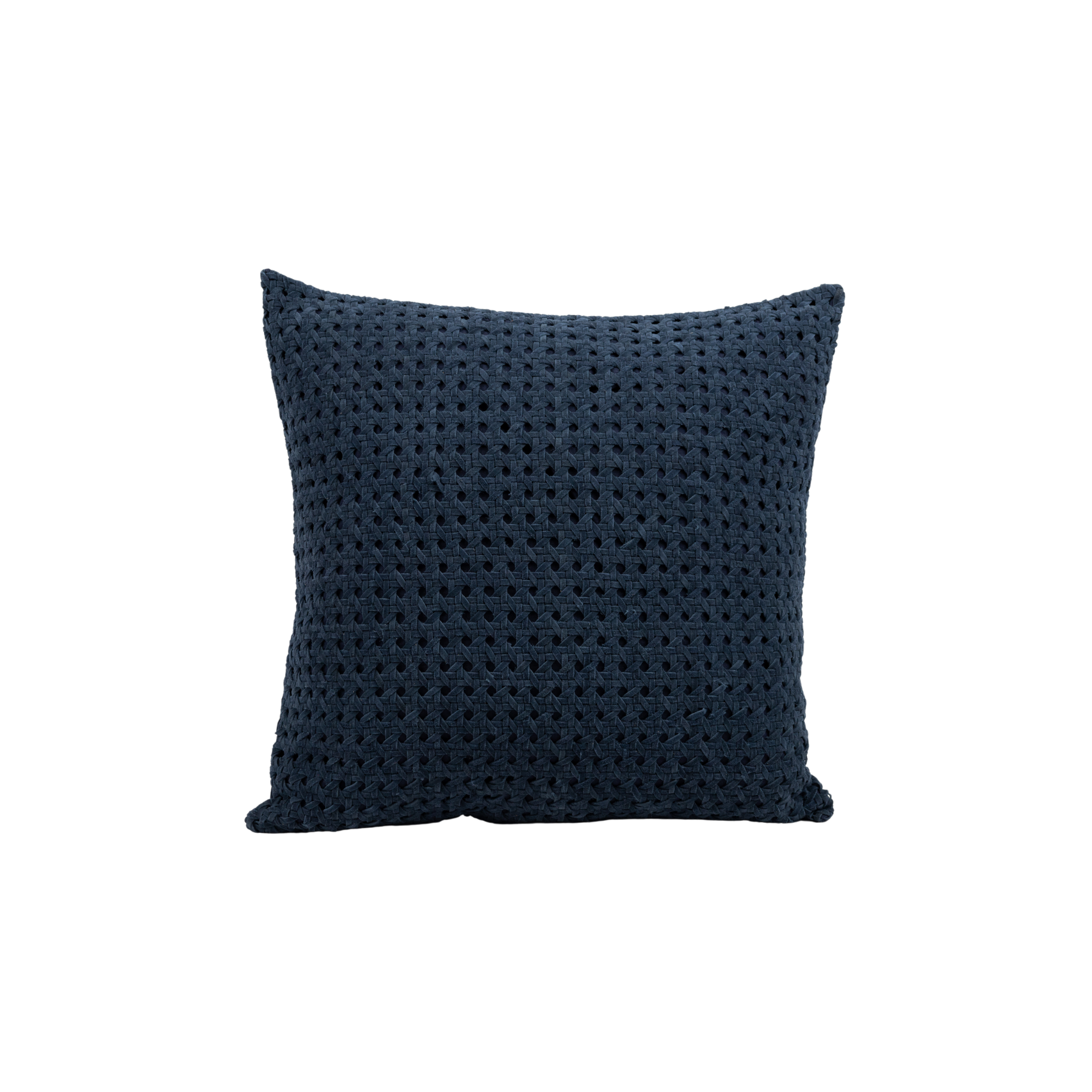 Pillow Rattan Suede Navy