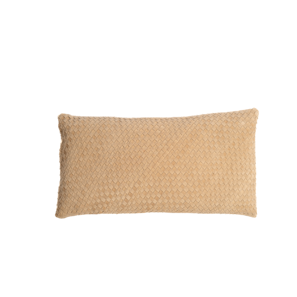 Waffle suede lumbar pillow in bone by LUZIA