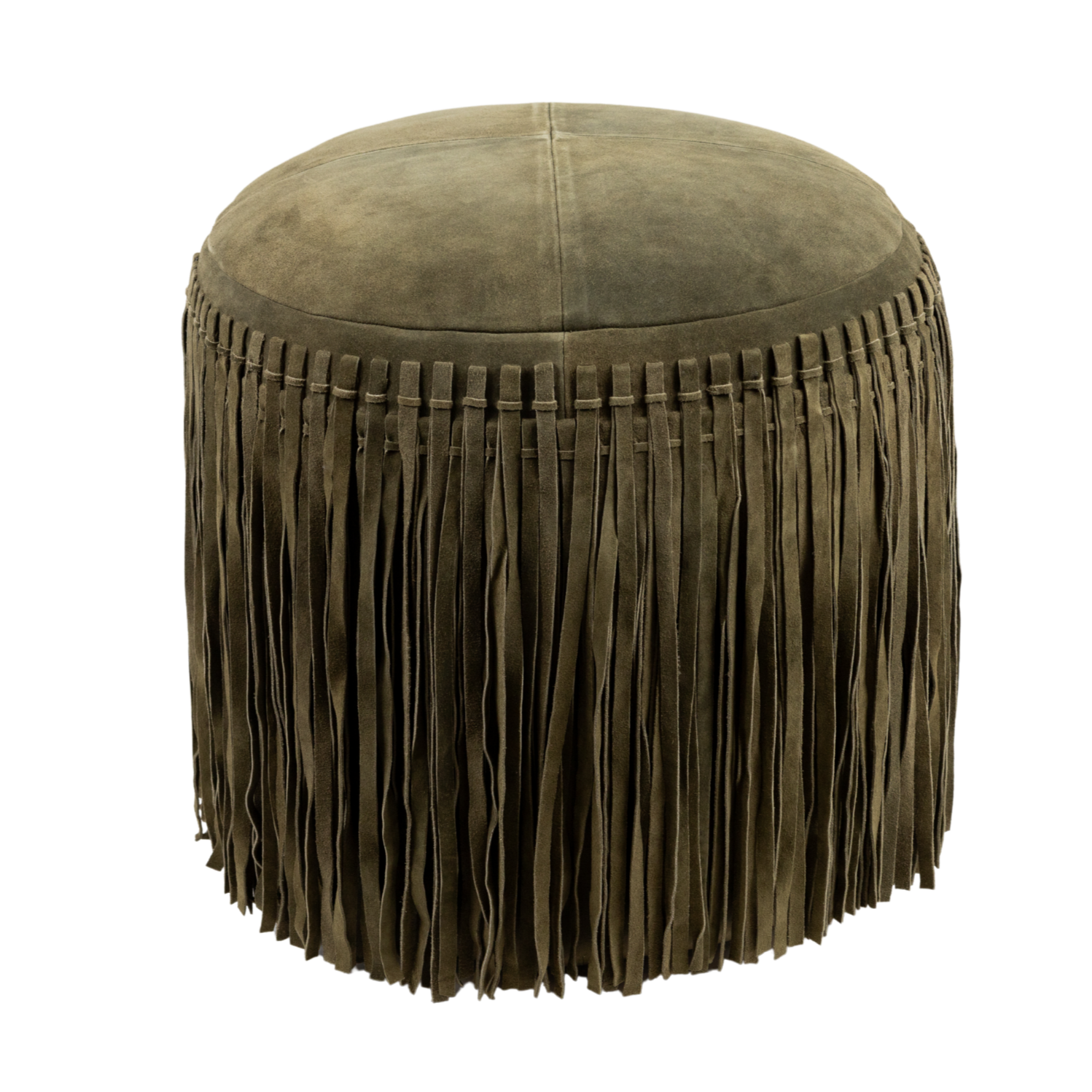 Pouf Round Fringe Forest