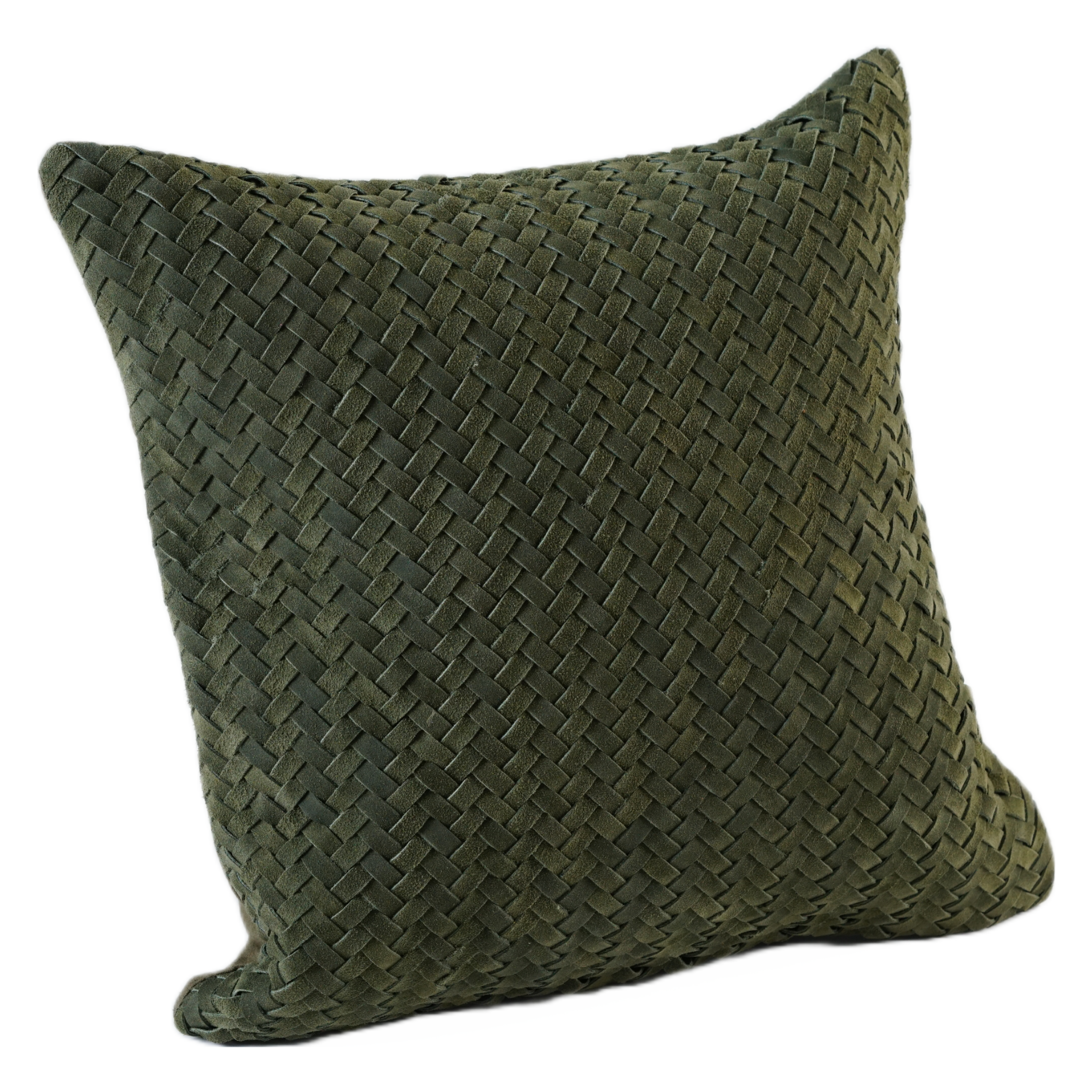 CHEVRON WEAVE SUEDE PILLOW OLIVE 20" X 20" *Cover Only*